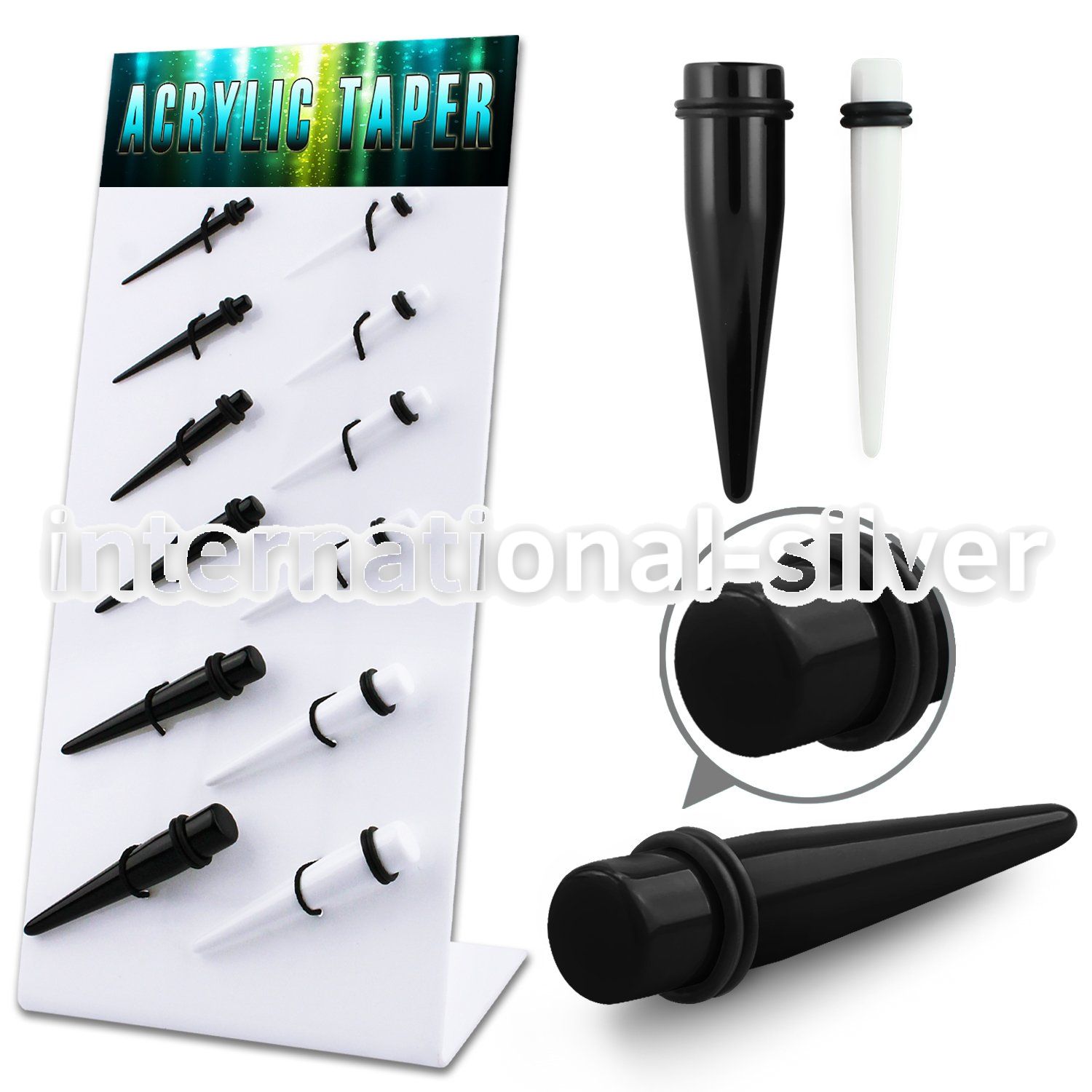 dapg86b board of black white acrylic taper with o ring