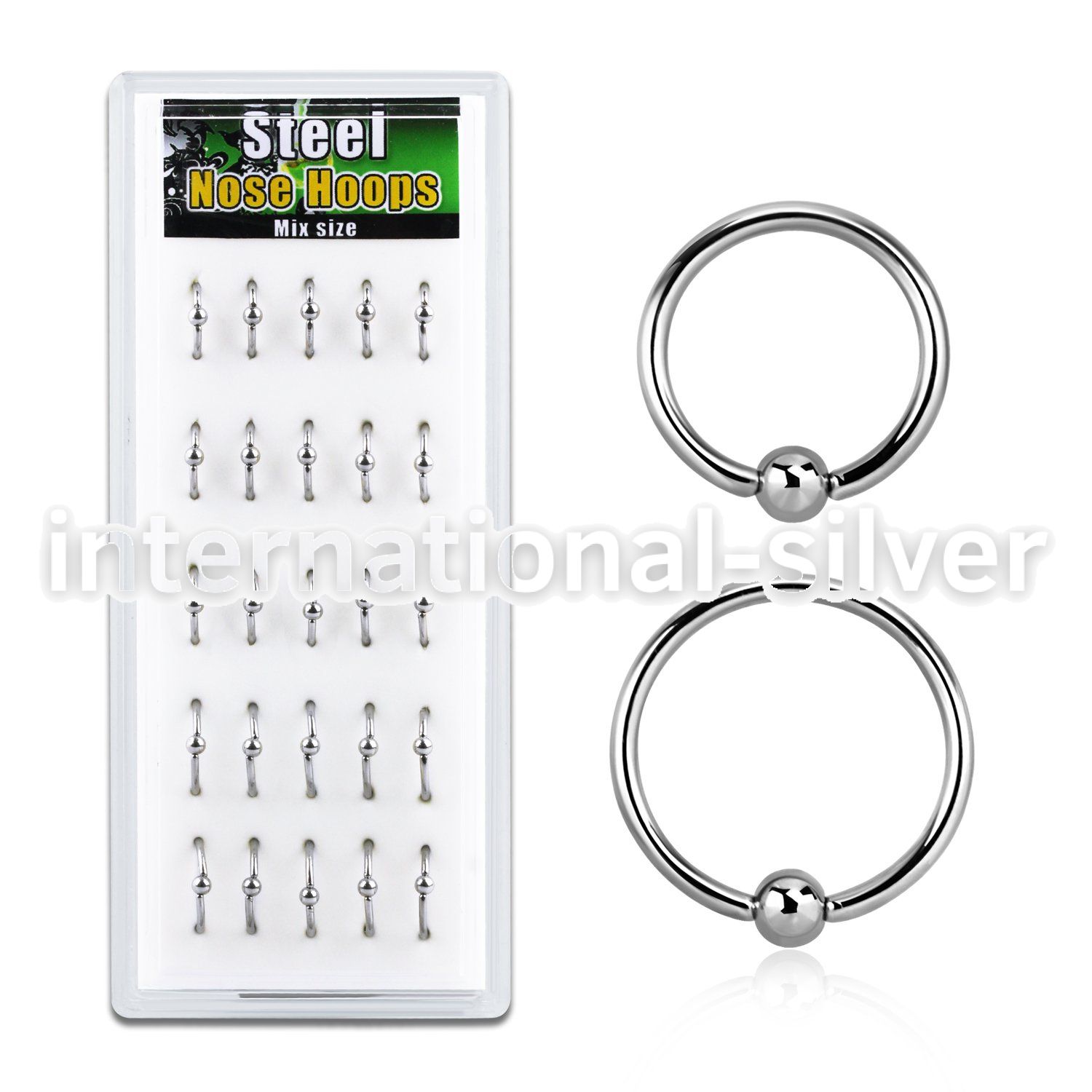 dbcr2 hoops captive rings surgical steel 316l ear lobe