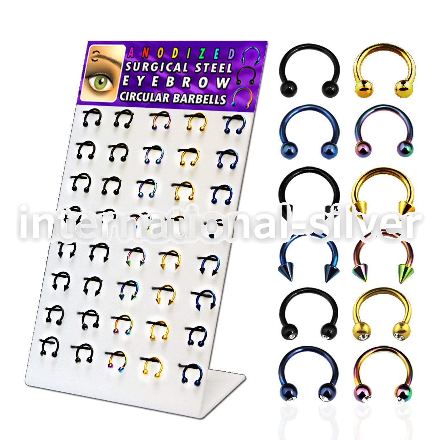 dbjmx6 horseshoes anodized surgical steel 316l belly button