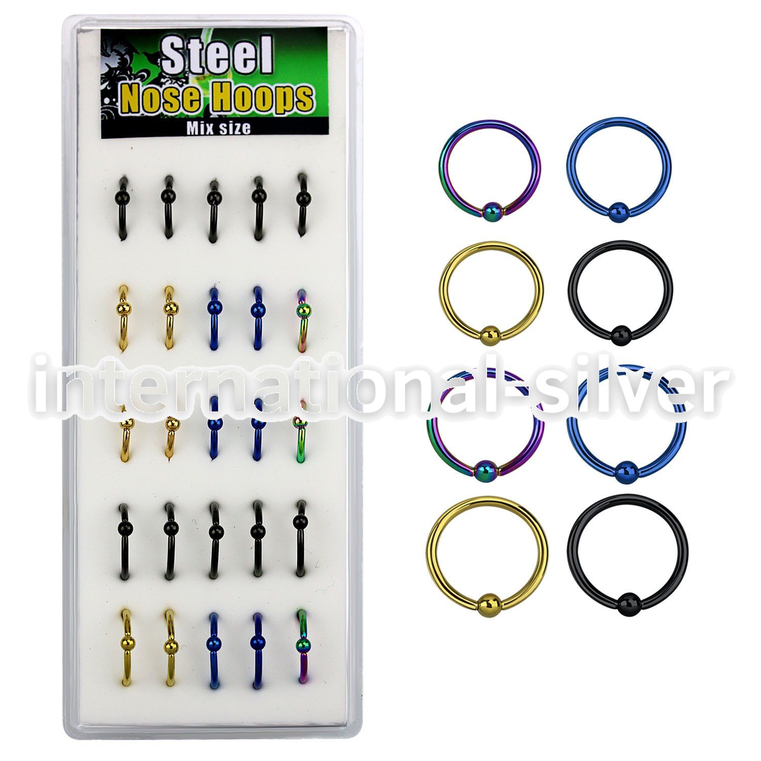 dcrtes hoops captive rings anodized surgical steel 316l nose