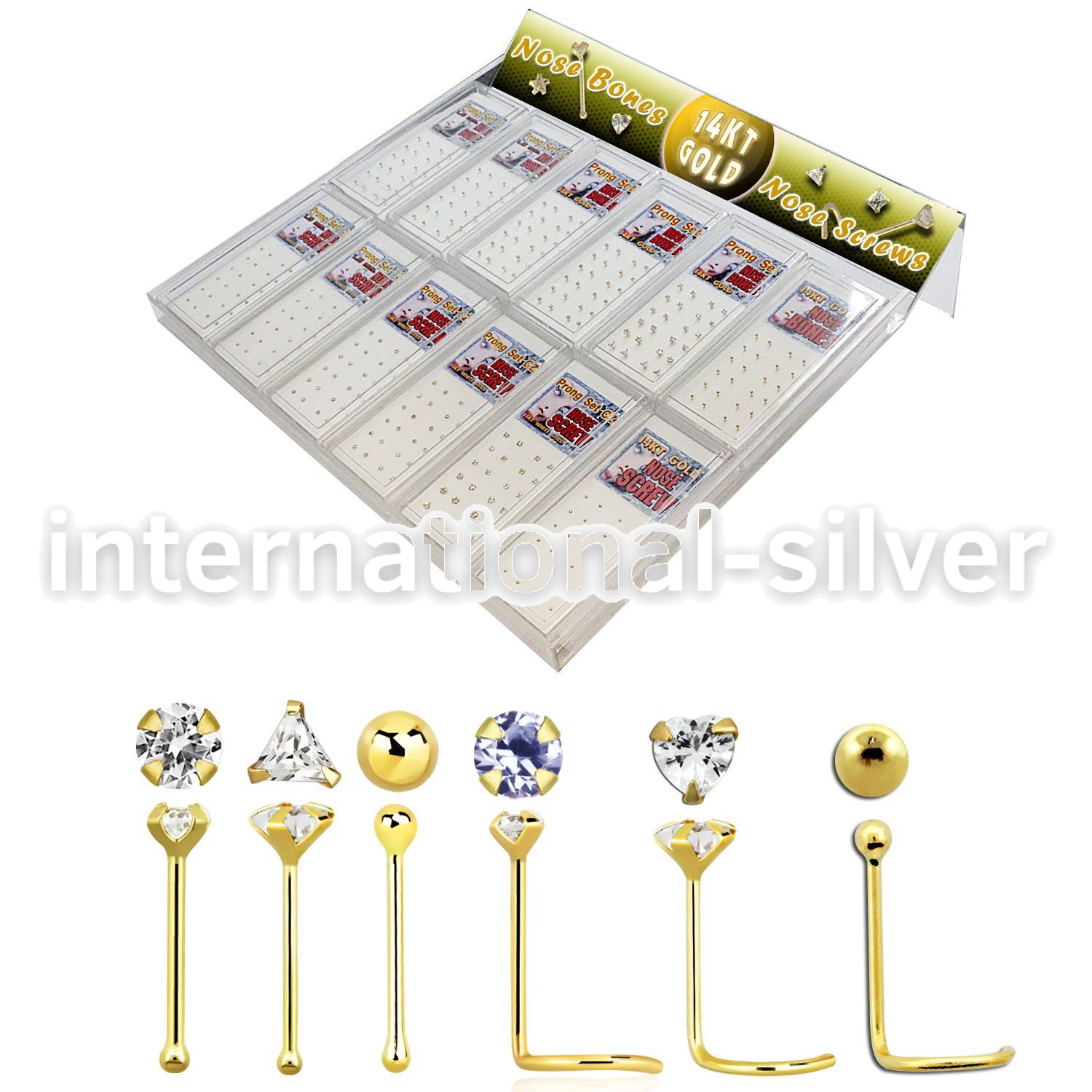 dgm12 l shape nose studs gold nose