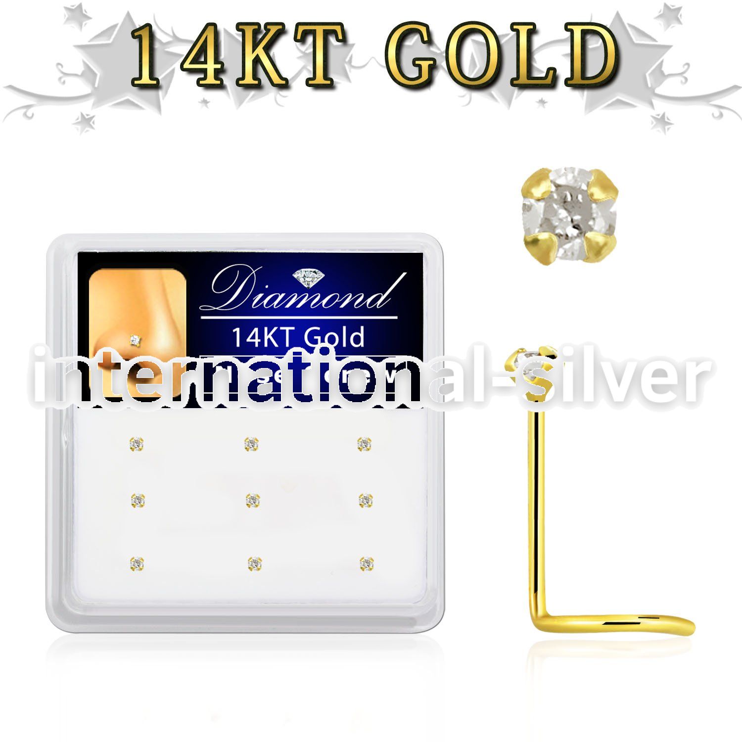 dgsc15 l shape nose studs gold nose