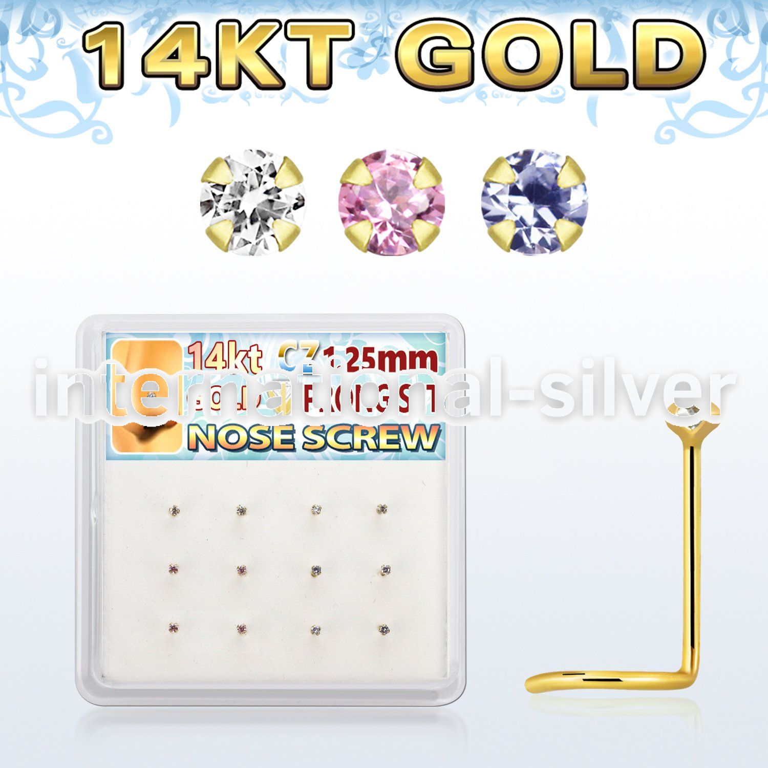 dgsc23 l shape nose studs gold nose