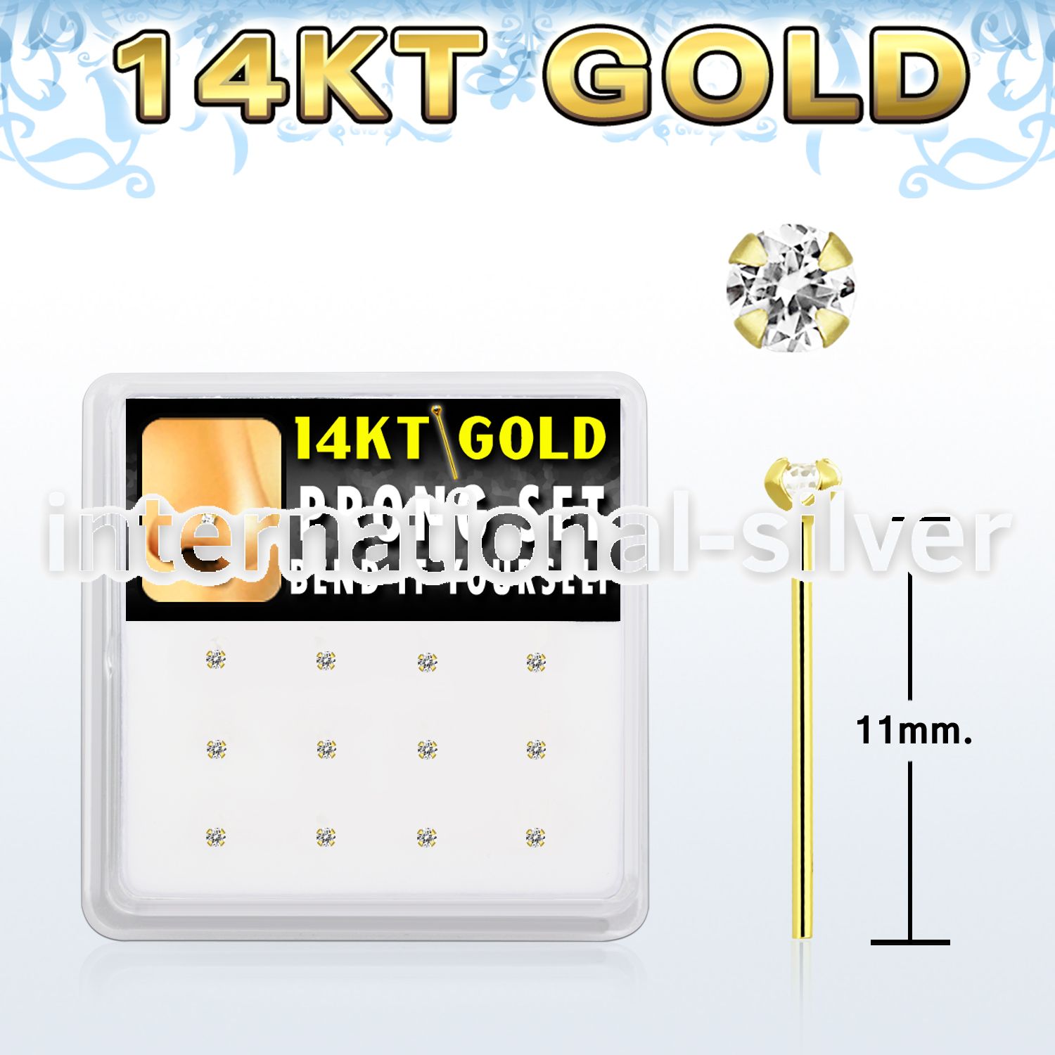dgys20 gold bend it yourself nose studs nose piercing
