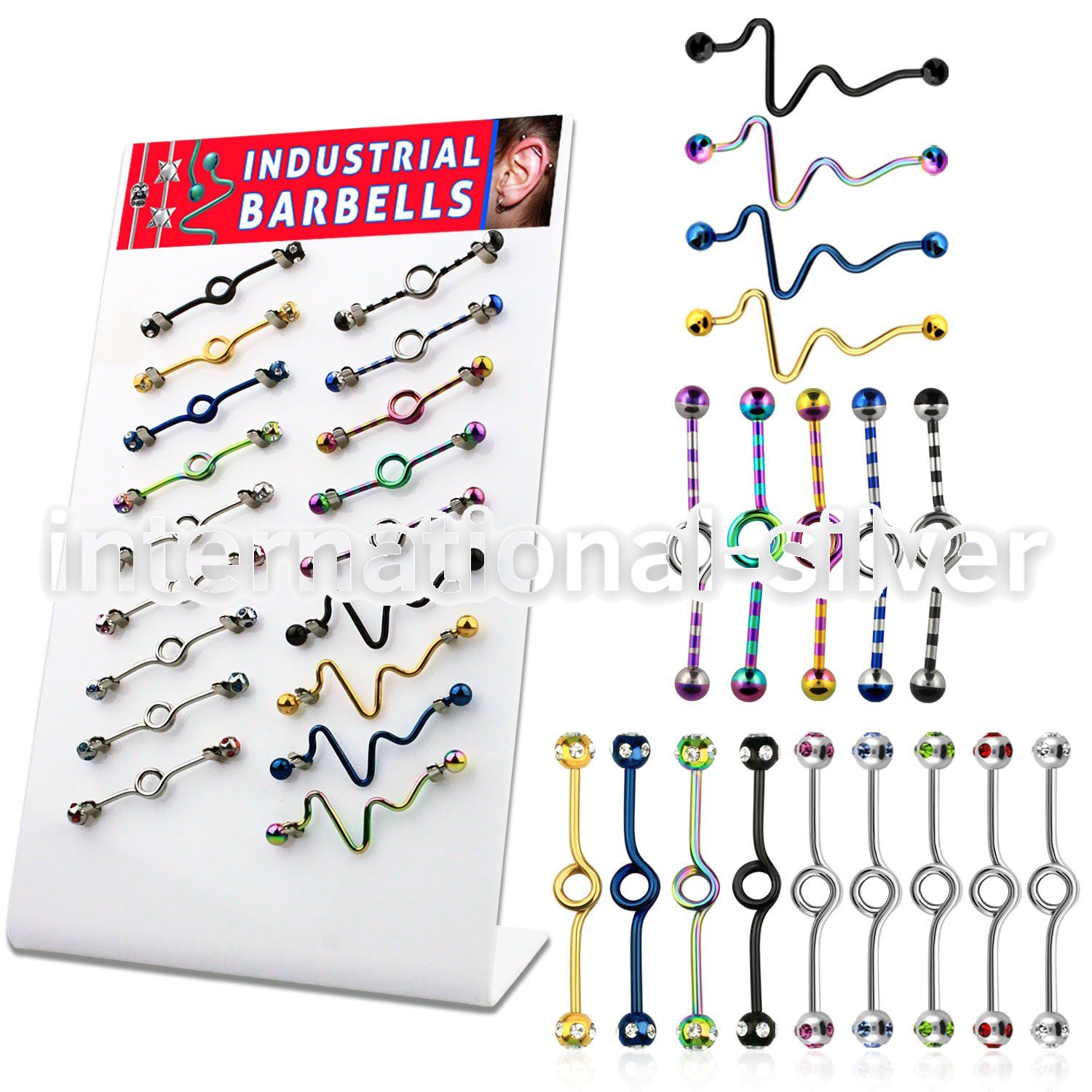 dind21 straight barbells anodized surgical steel 316l 