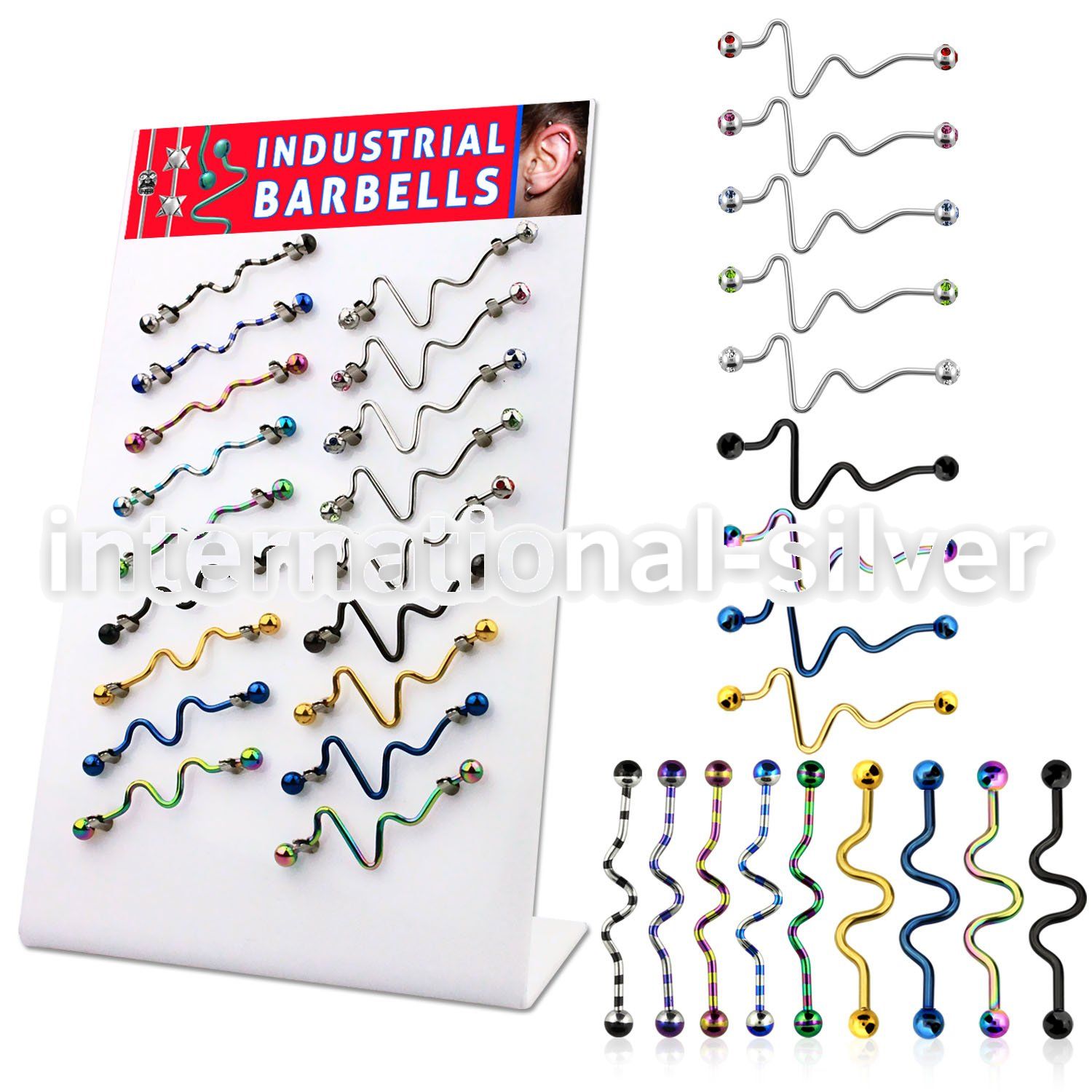 dind22 straight barbells anodized surgical steel 316l 