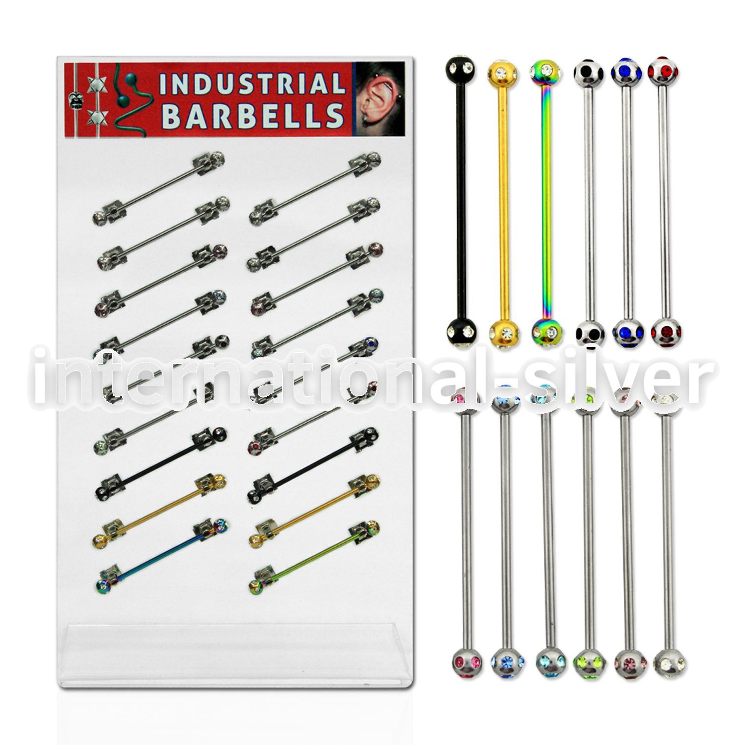 dind2 straight barbells anodized surgical steel 316l 