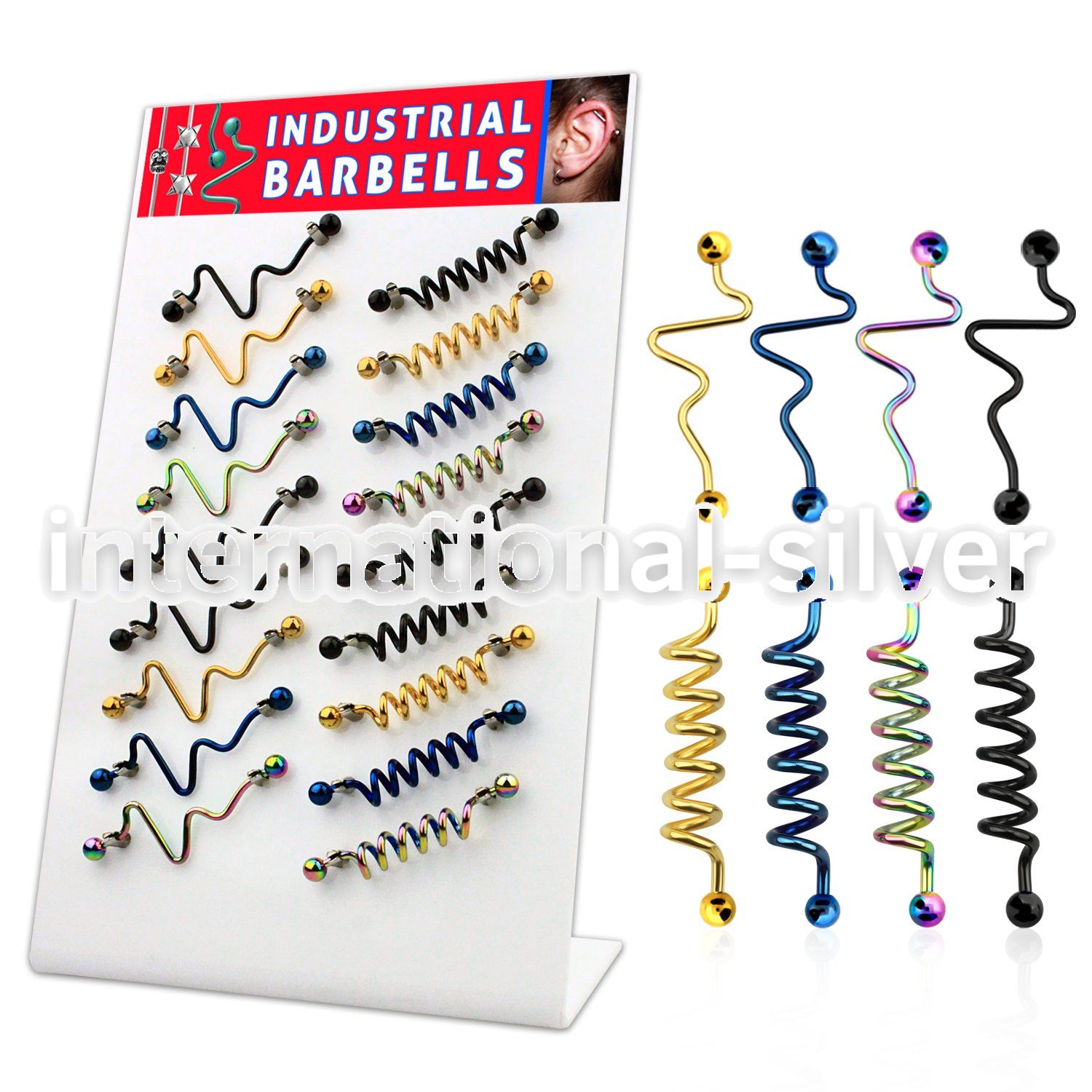 dind3 straight barbells anodized surgical steel 316l 