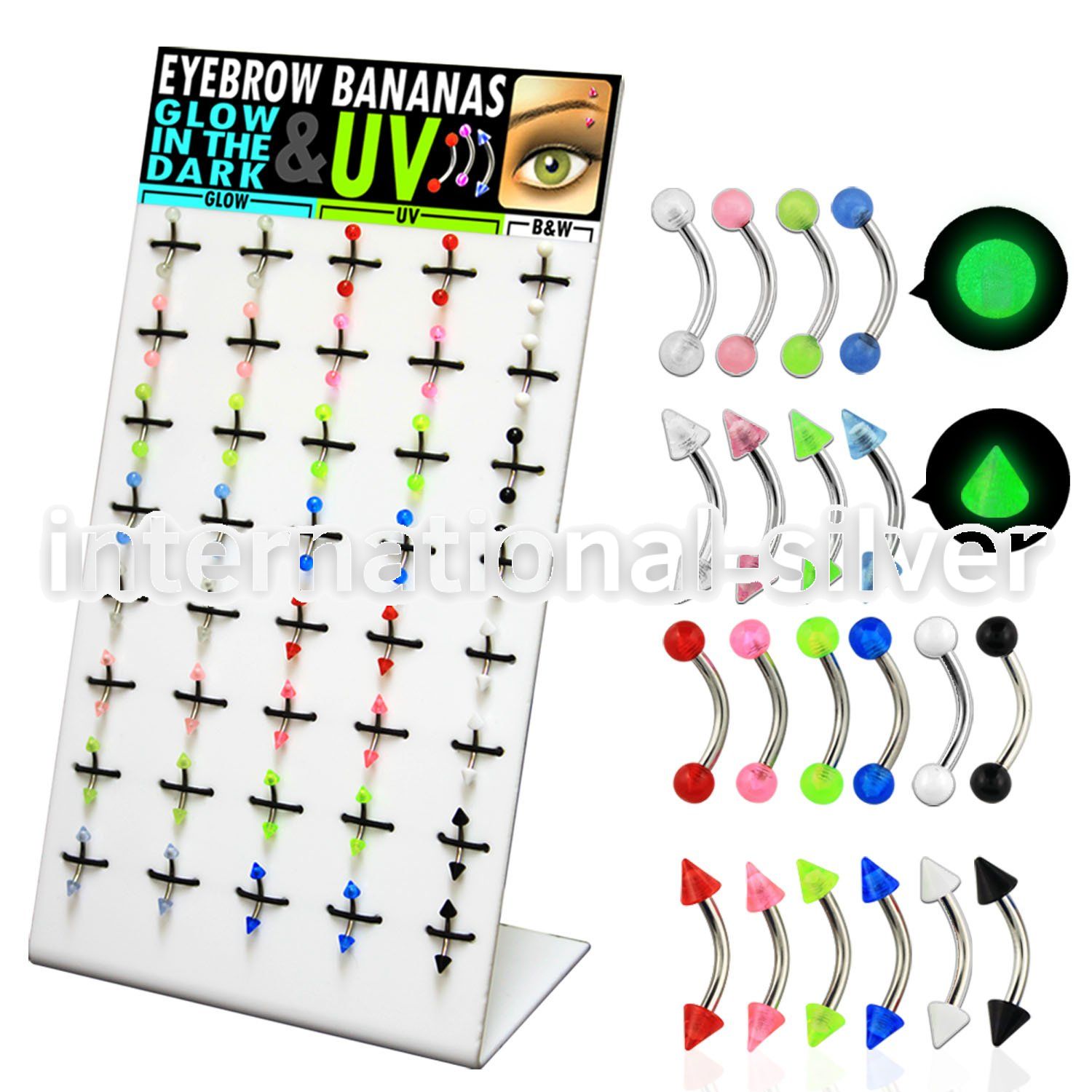 dmey3 micro curved barbells surgical steel 316l with acrylic parts eyebrow