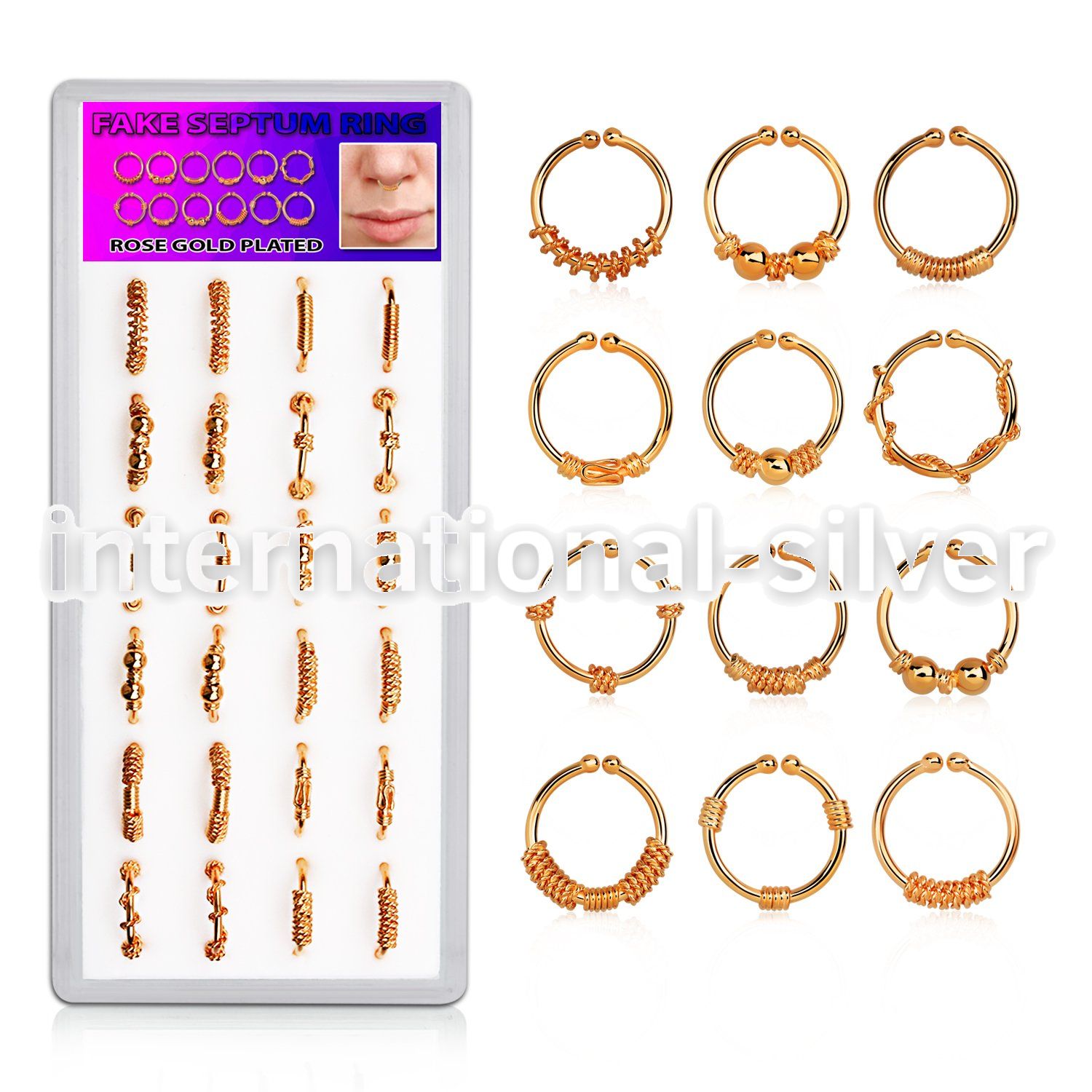 dnsm101 fake illusion body jewelry silver 925 septum