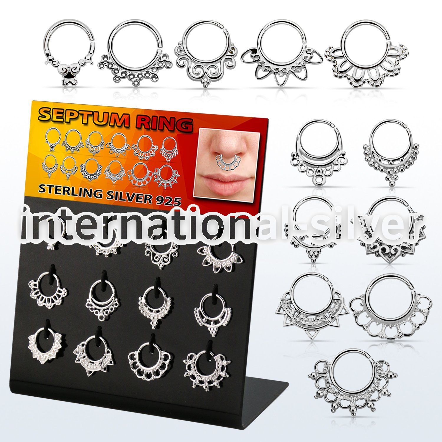 dnsm137 seamless segment rings silver 925 septum