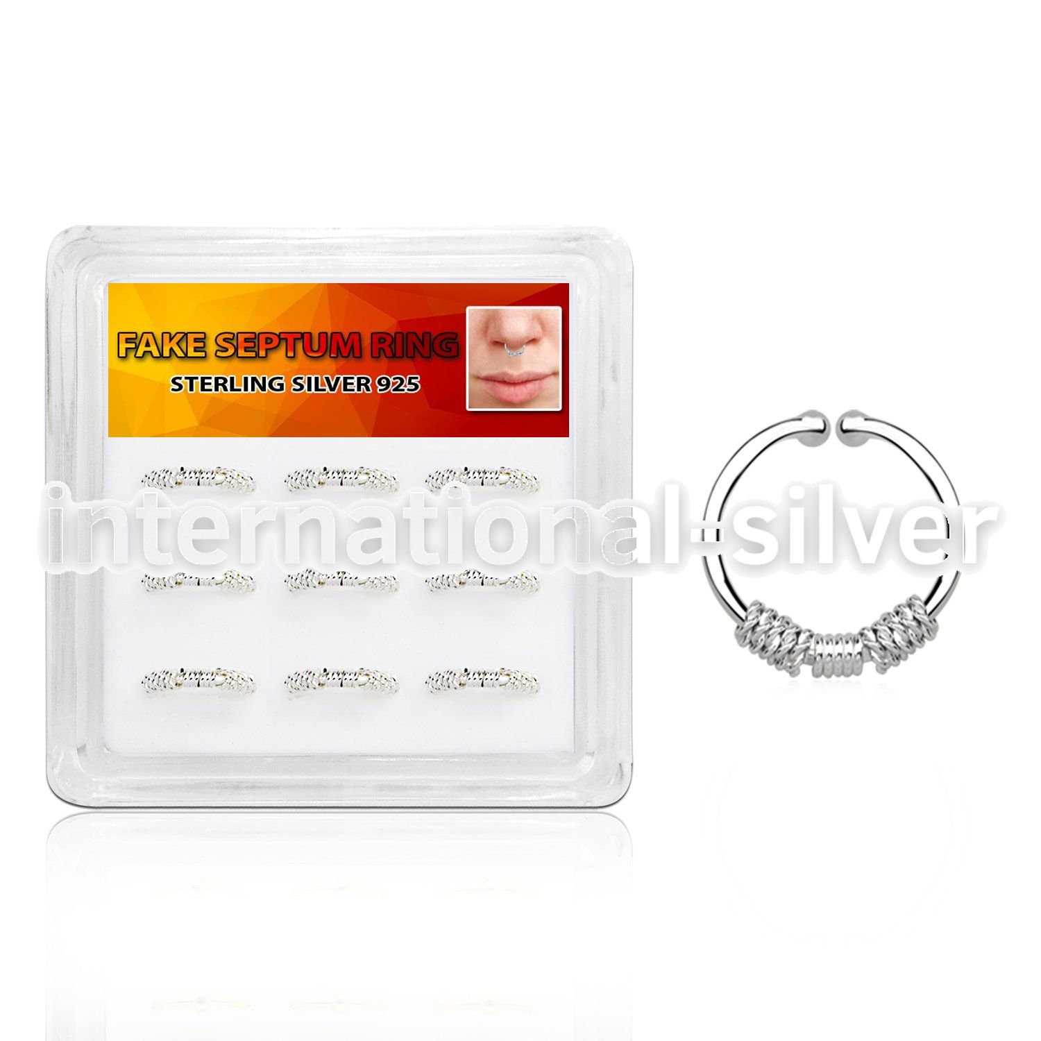 dnsm82 fake illusion body jewelry silver 925 septum