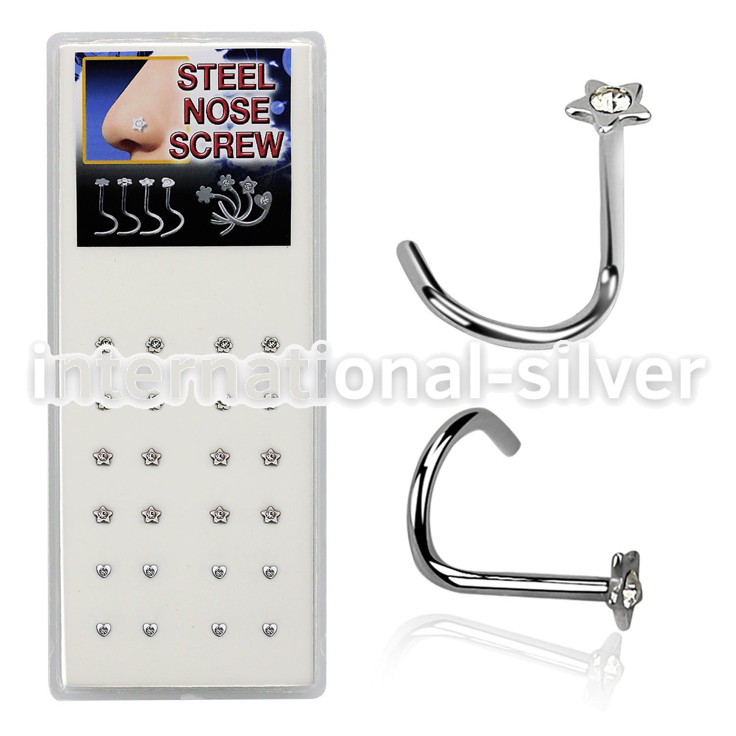 dnsshc l shape nose studs surgical steel 316l nose