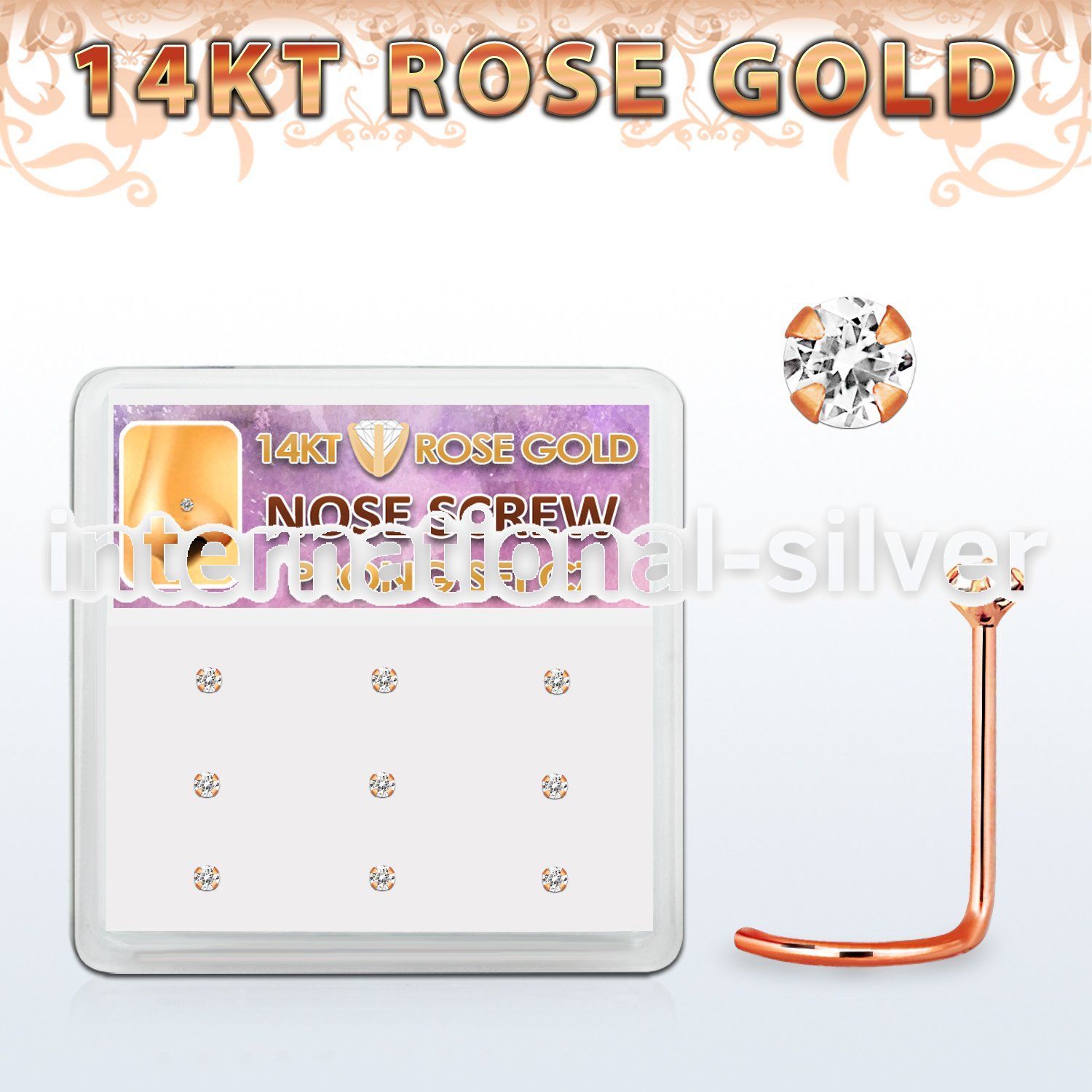 drsc2 l shape nose studs gold nose
