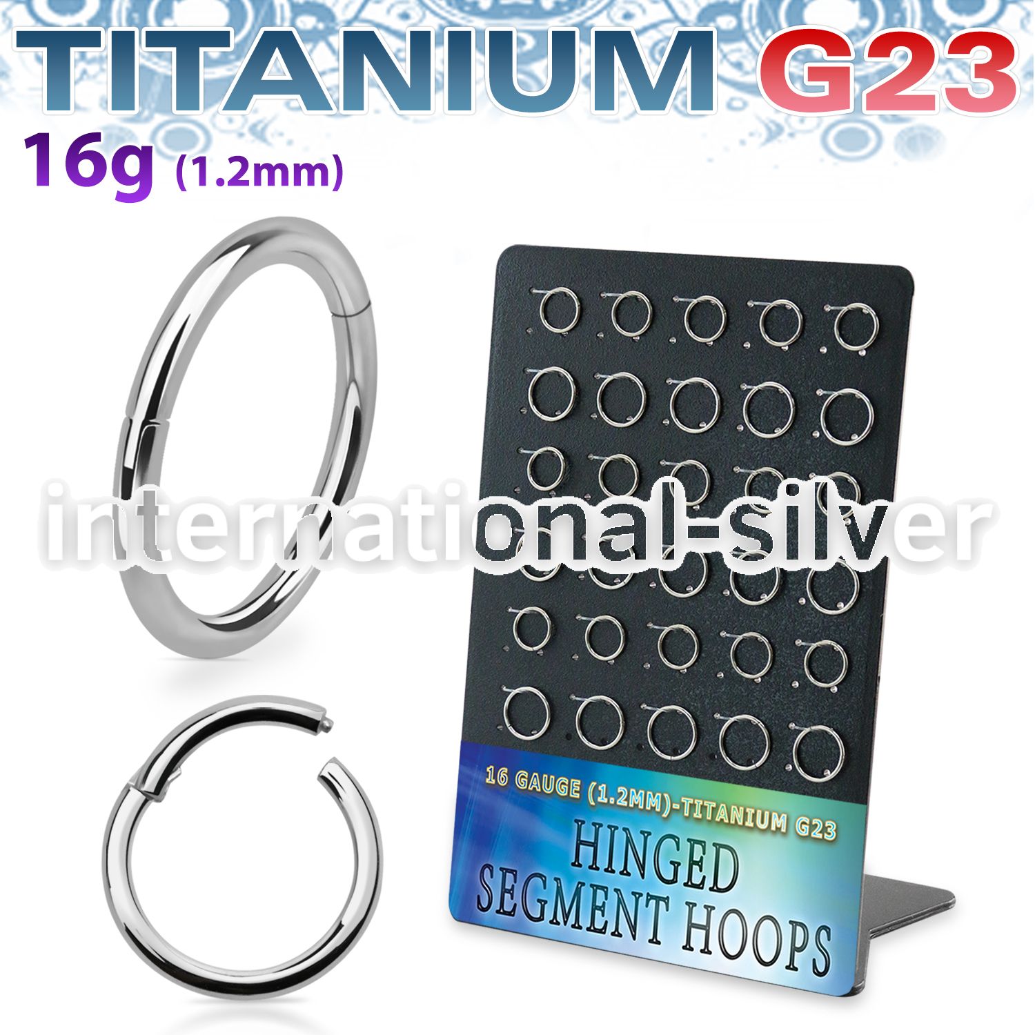 dusegh1 astm f 136 titanium hinged segment hoops 30pcs