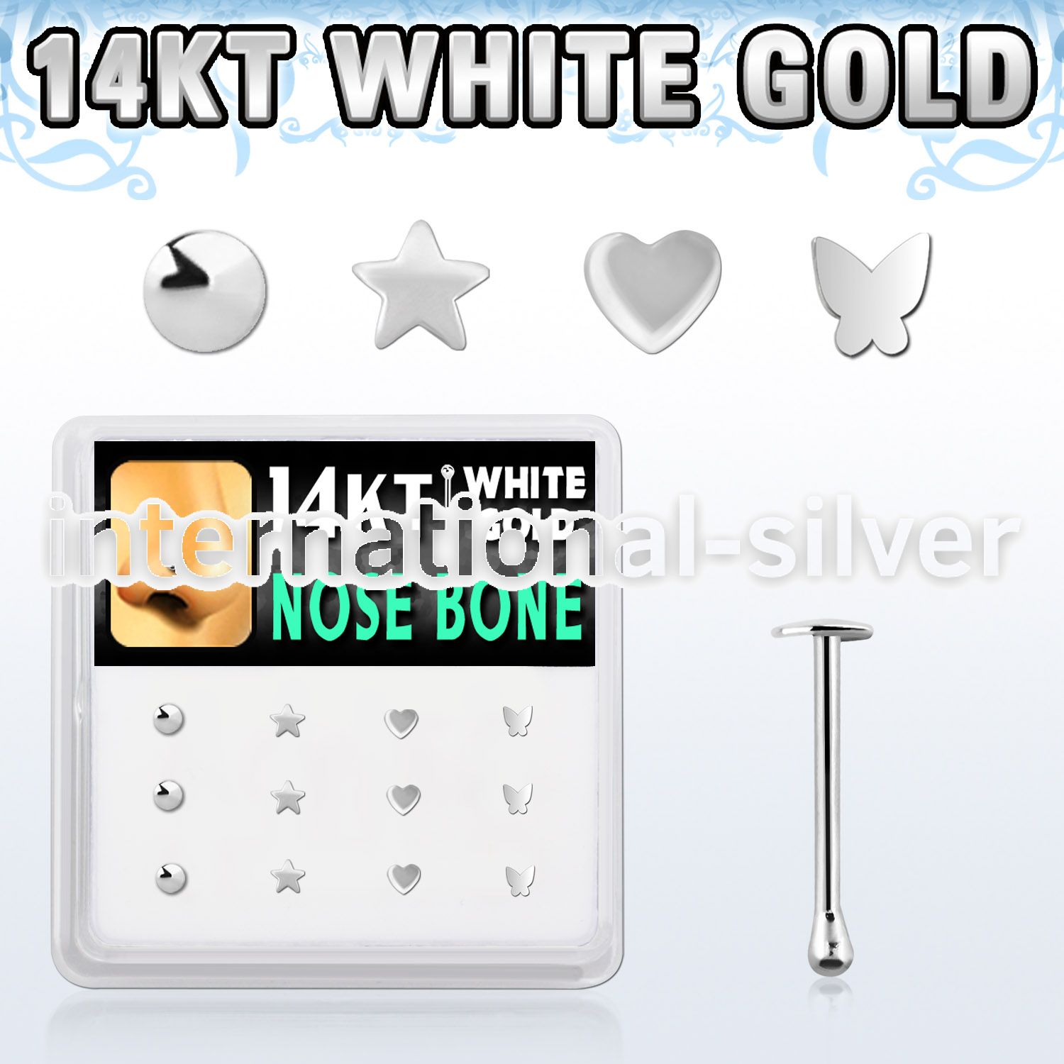 dwnb18 gold nose bones nose piercing