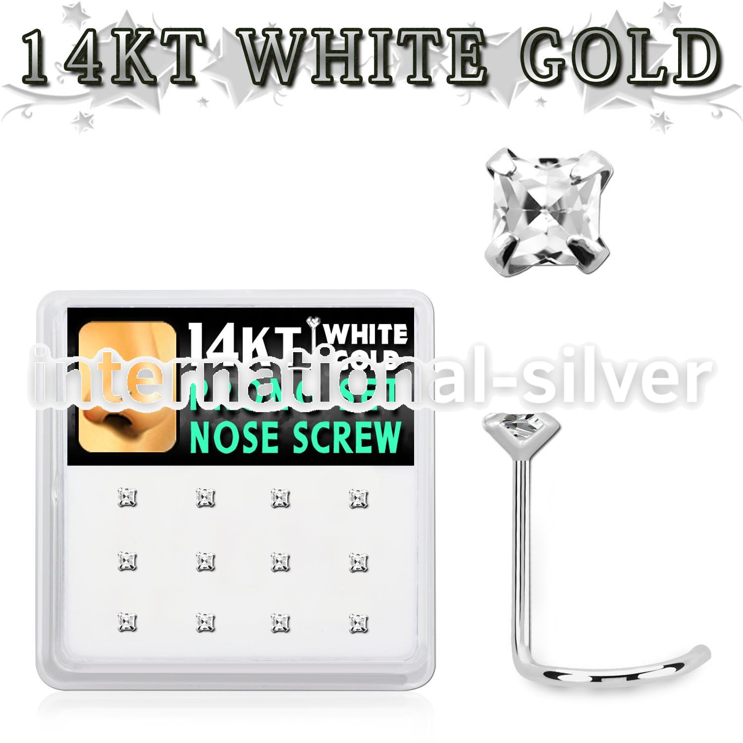 dwsc6 l shape nose studs gold nose