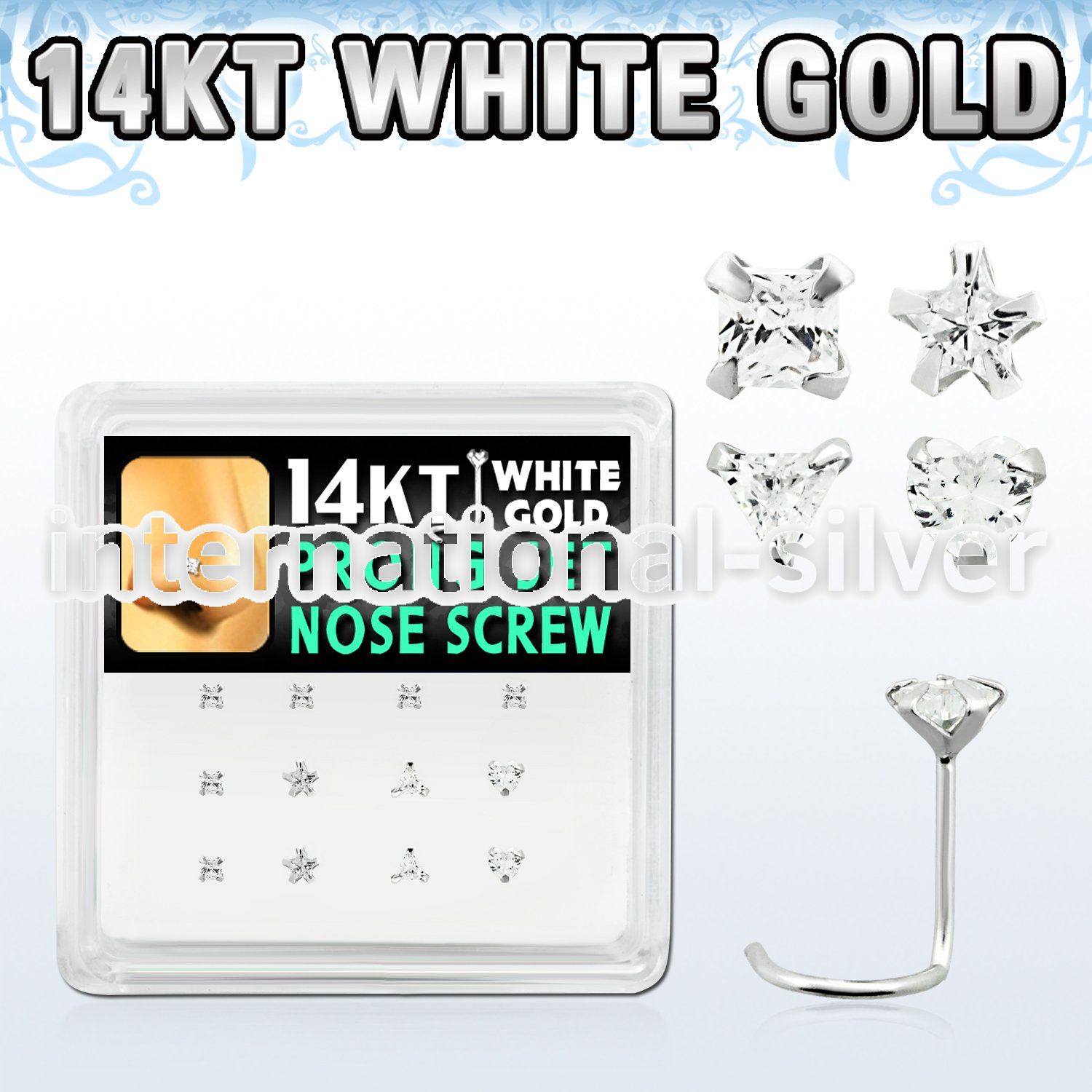 dwsc7 l shape nose studs gold nose