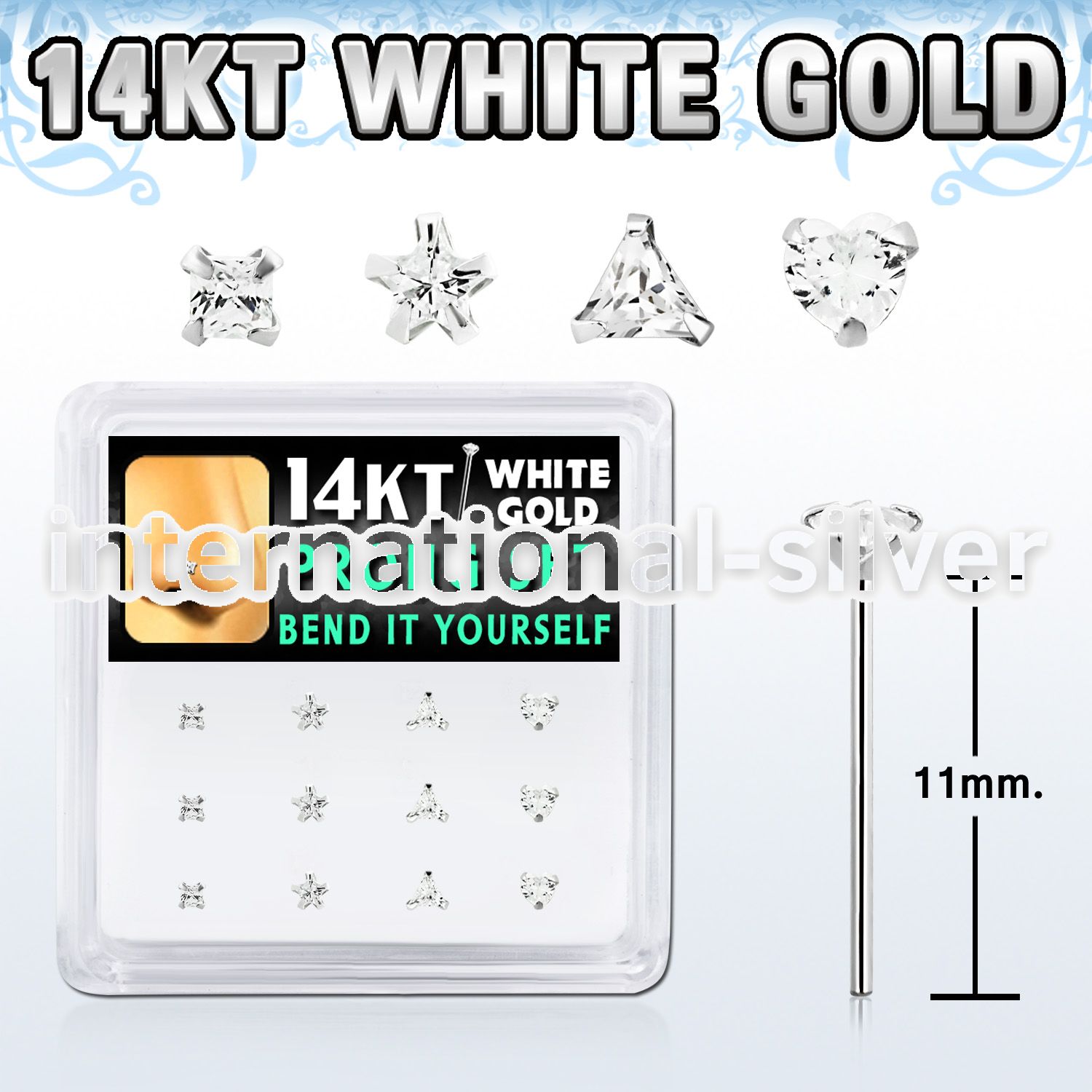 dwys13 gold bend it yourself nose studs nose piercing