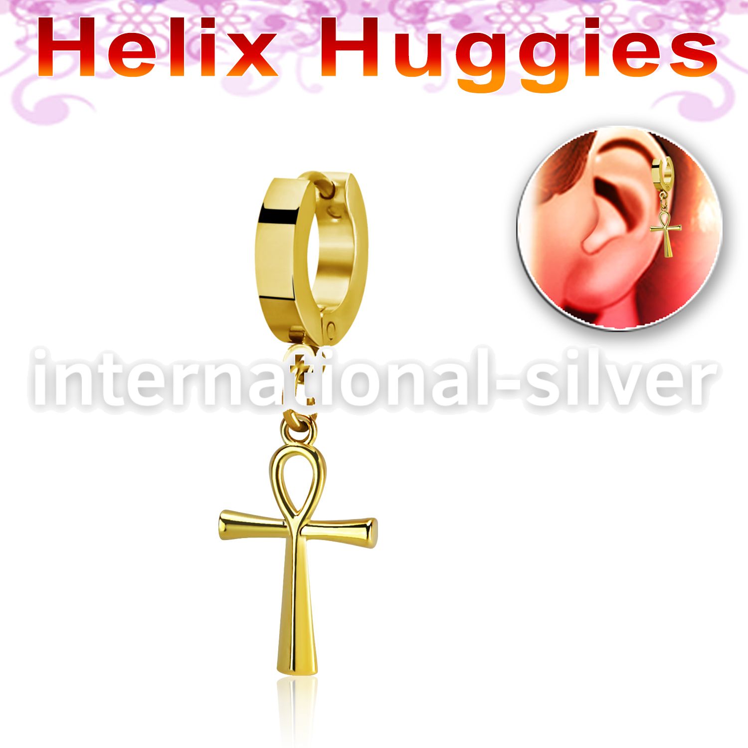 ehg769 stainless steel huggie piercing