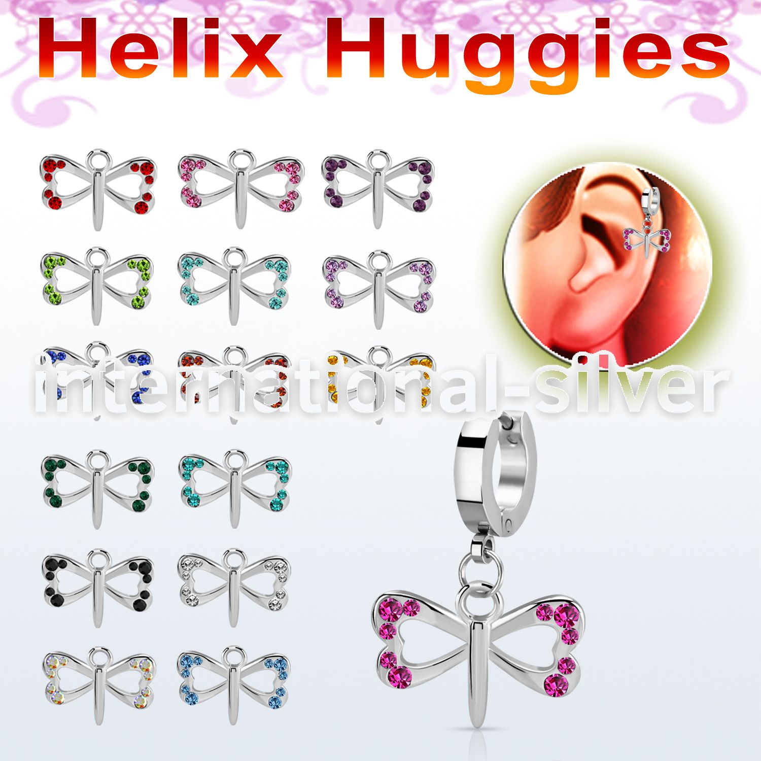 ehh761 stainless steel huggie piercing