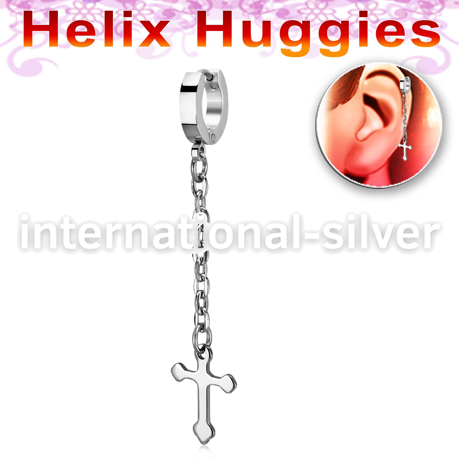 ehhlcros stainless steel huggie piercing