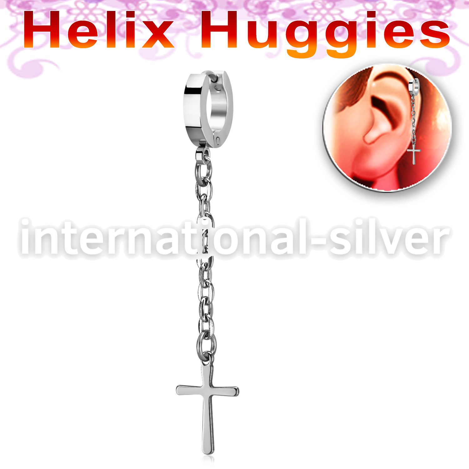 ehhlcrs stainless steel huggie piercing