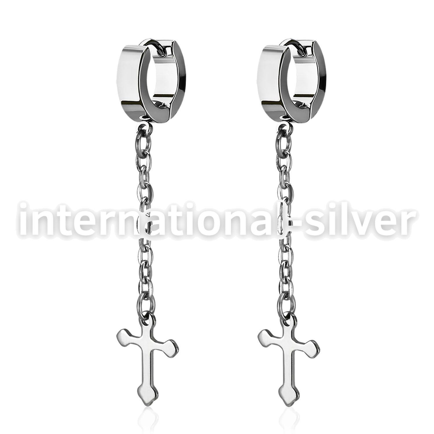erhlcros +stainless steel +huggie choose  piercing