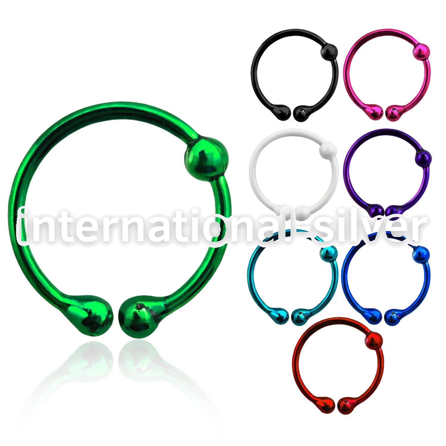 fns06p fake illusion hoops silver 925 nose