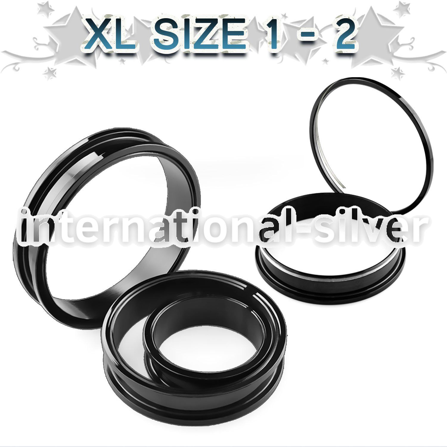 ftpgxl tunnels gauges anodized surgical steel 316l ear lobe