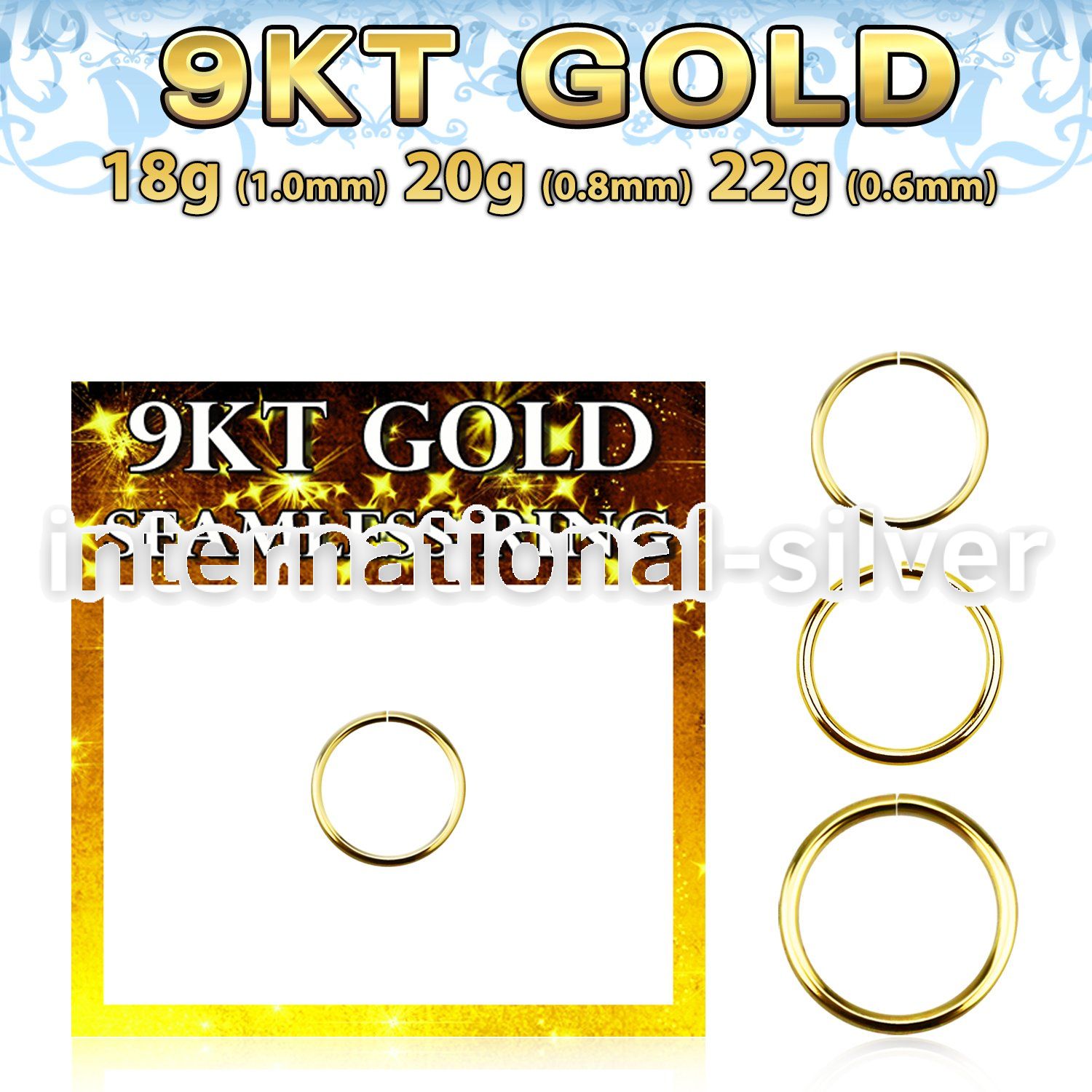 g9sel22 9 karat yellow gold ring hoop 22g