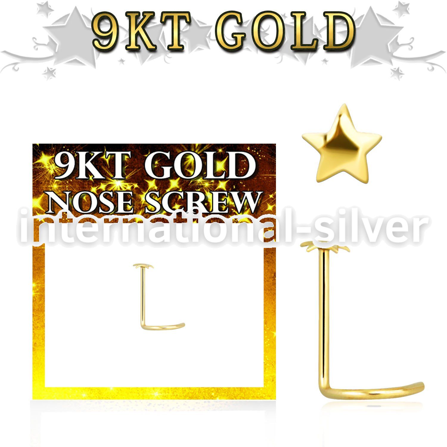 g9sst l shape nose studs gold nose