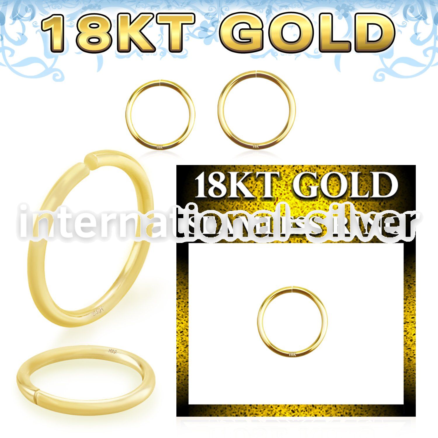 ggsel20 18 karat yellow gold seamless hoop ring 20g