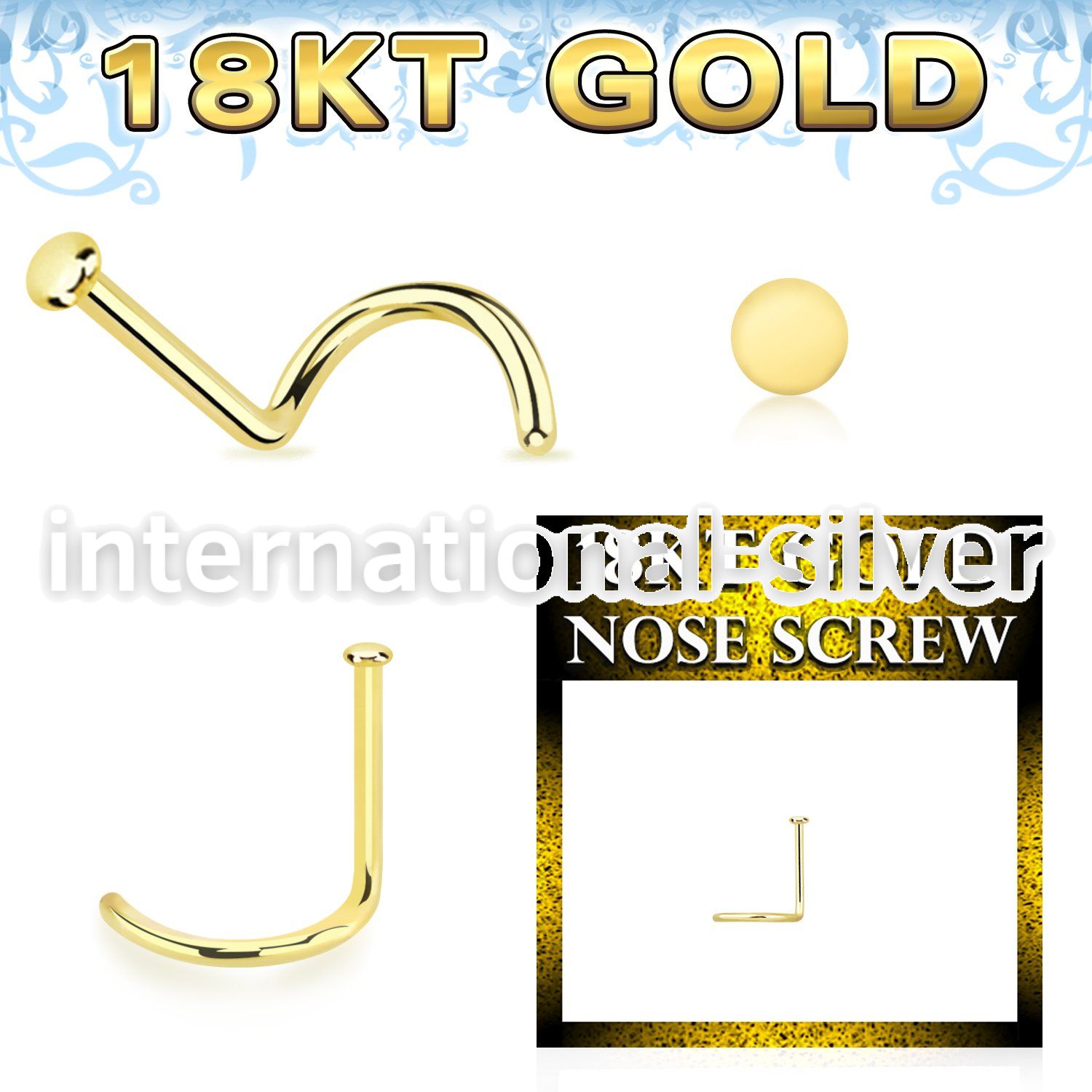 ggsrd1 18 karat gold nose screw 22g plain gold round top
