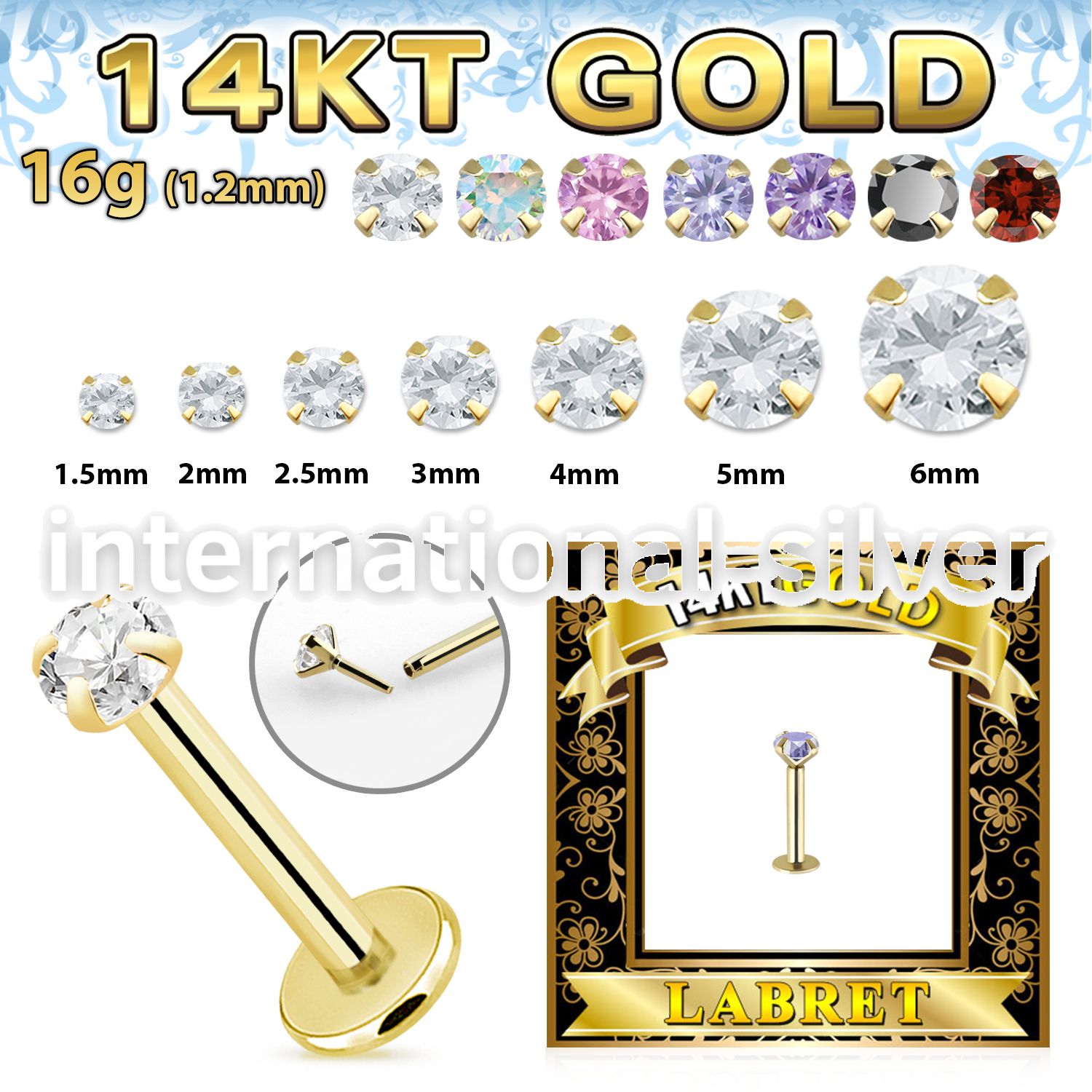 glbz labrets lip rings gold labrets chin