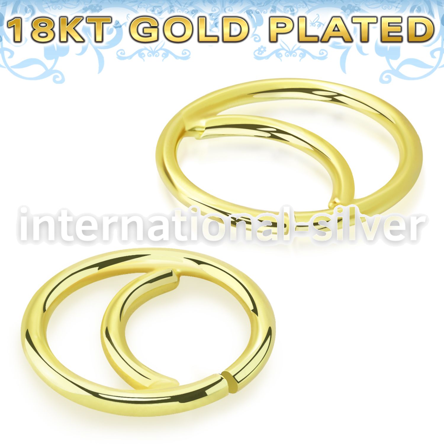 gpsea18 18k gold plating silver seamless nose ring hoop moon