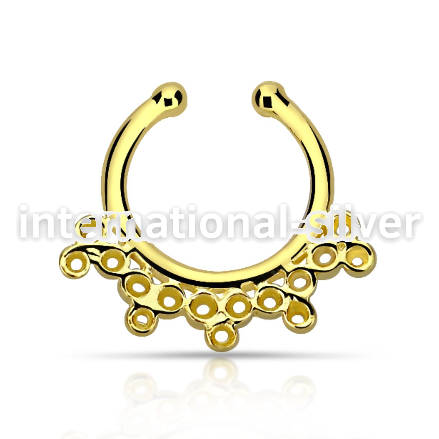 gpsepd5 fake illusion body jewelry silver 925 septum