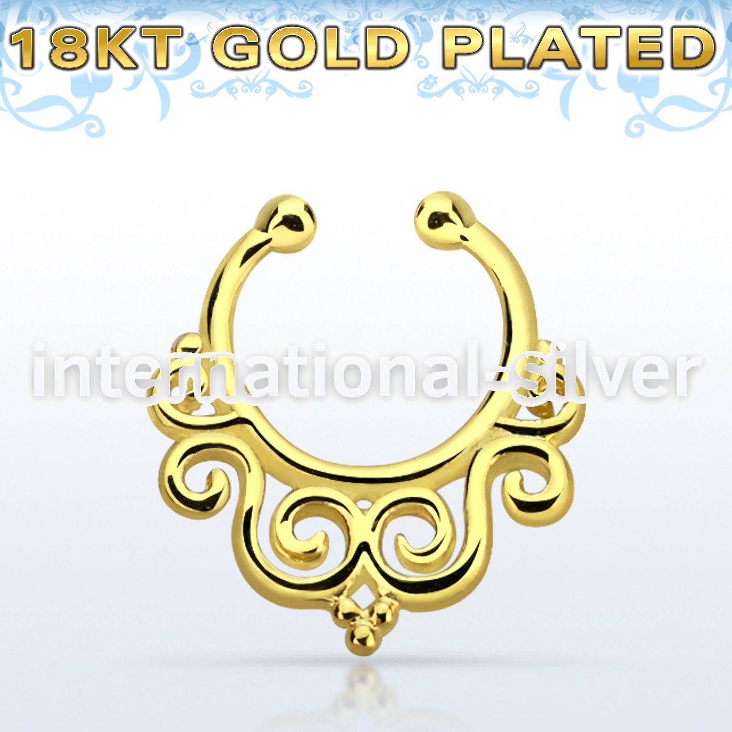 gpsepd7 fake illusion body jewelry silver 925 septum