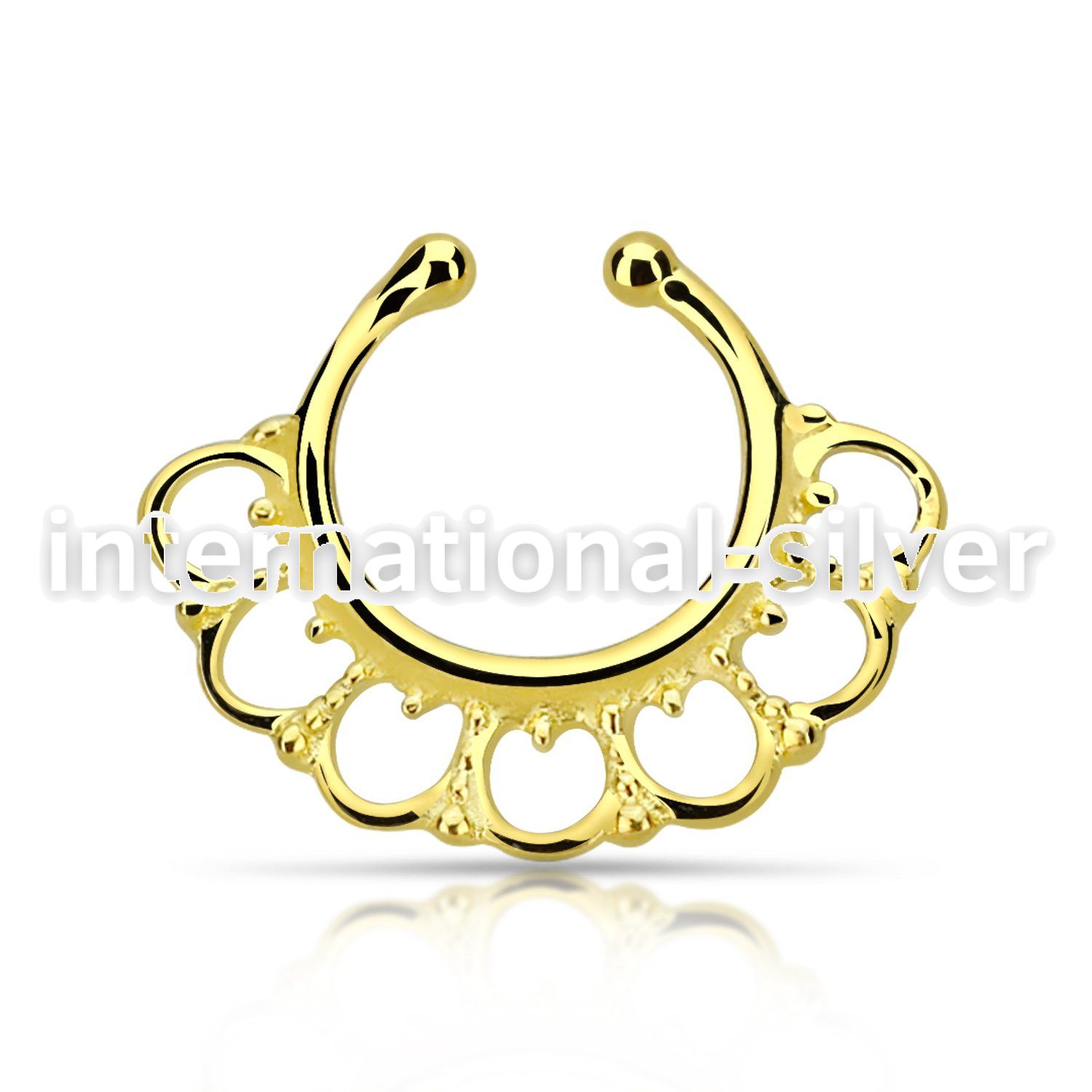 gpsepd8 fake illusion body jewelry silver 925 septum