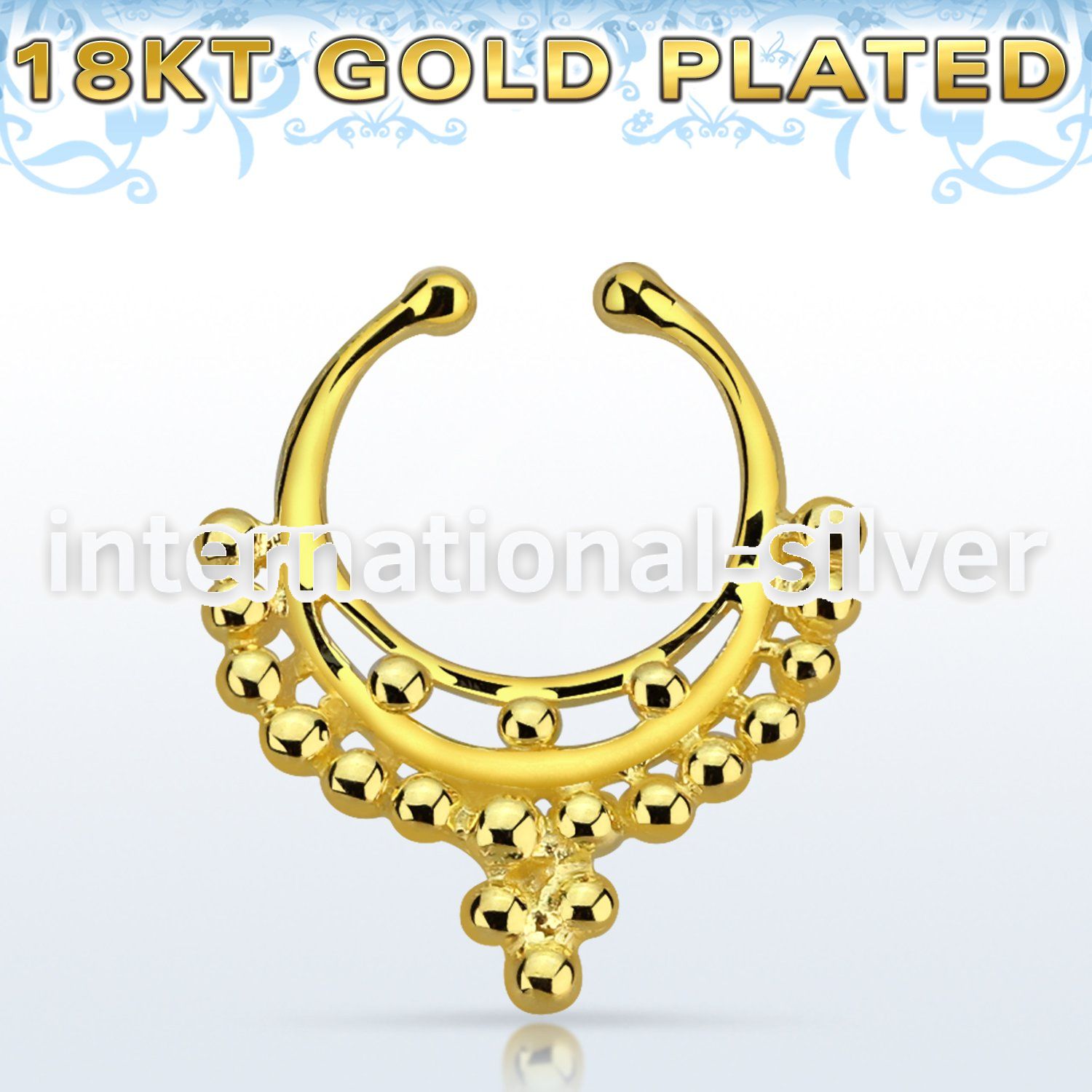 gpsepd9 fake illusion body jewelry silver 925 septum