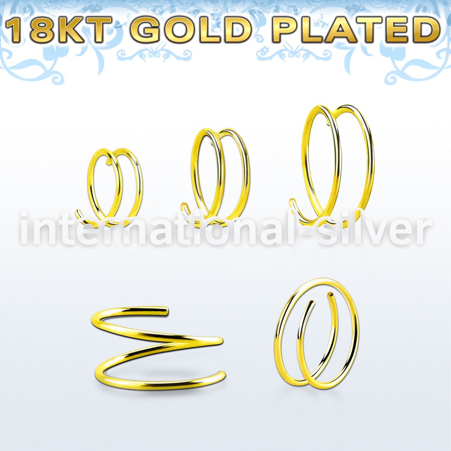 gpspr22 925 silver nose hoops nose  piercing