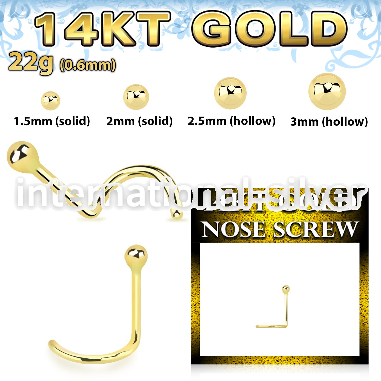gscb1 l shape nose studs gold nose