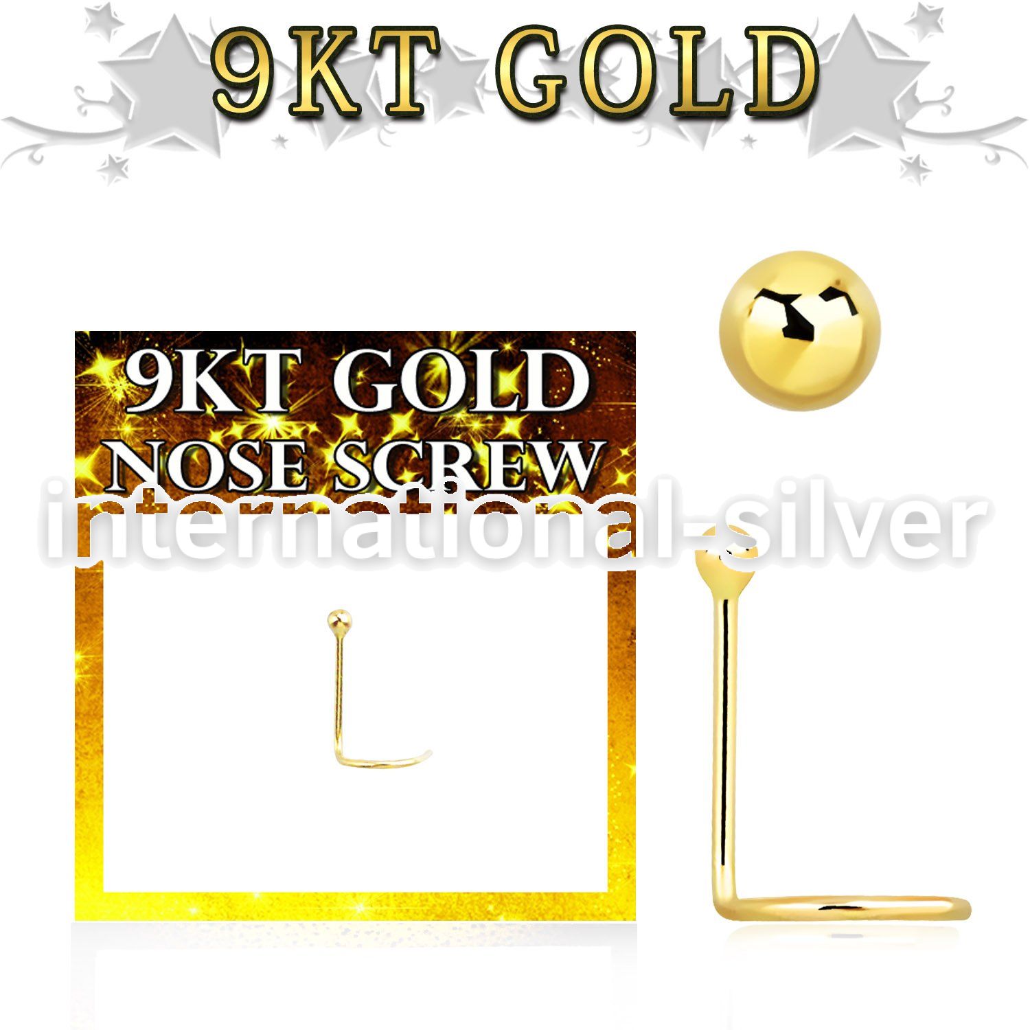 gscb9 l shape nose studs gold nose