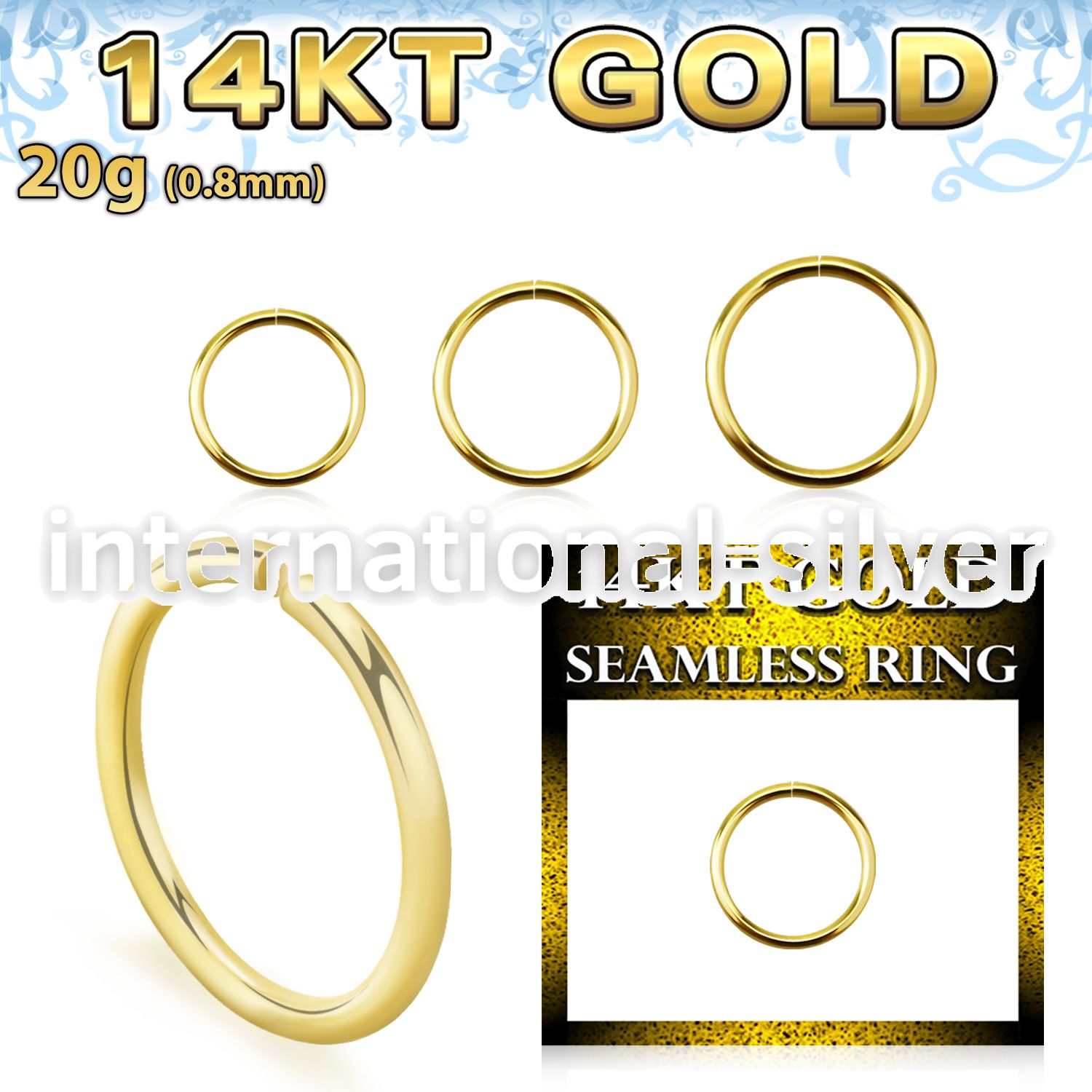 gsel20 seamless segment rings gold eyebrow