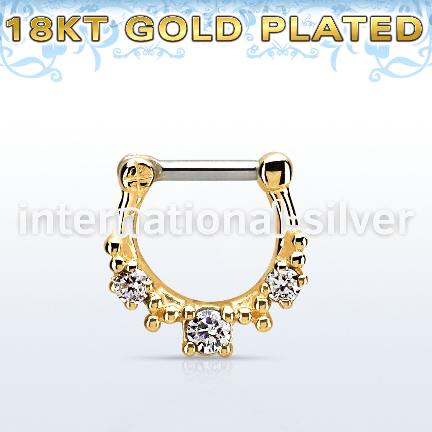 gsepl14 fake illusion body jewelry silver 925 septum