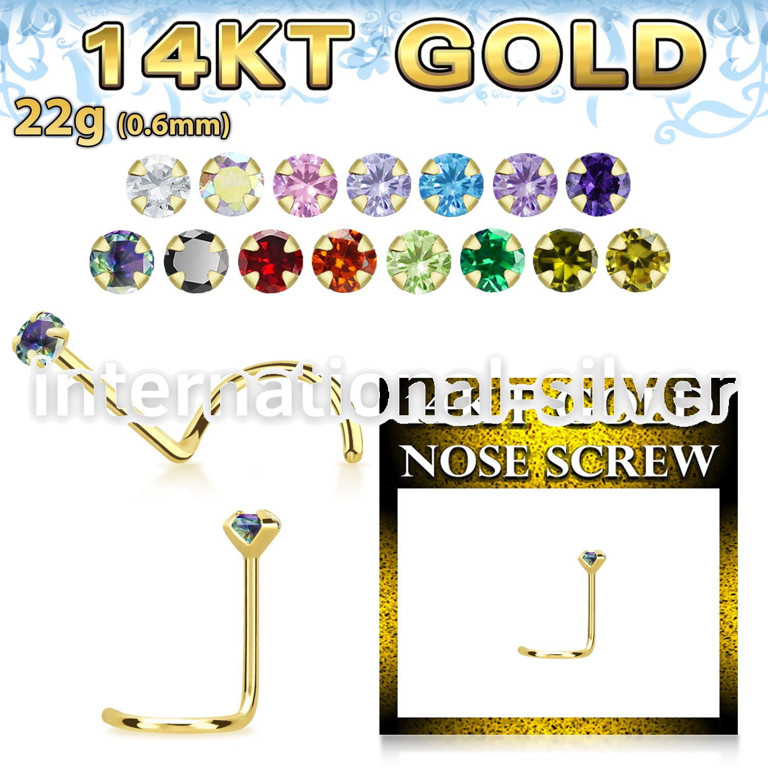 gszm1 l shape nose studs gold nose