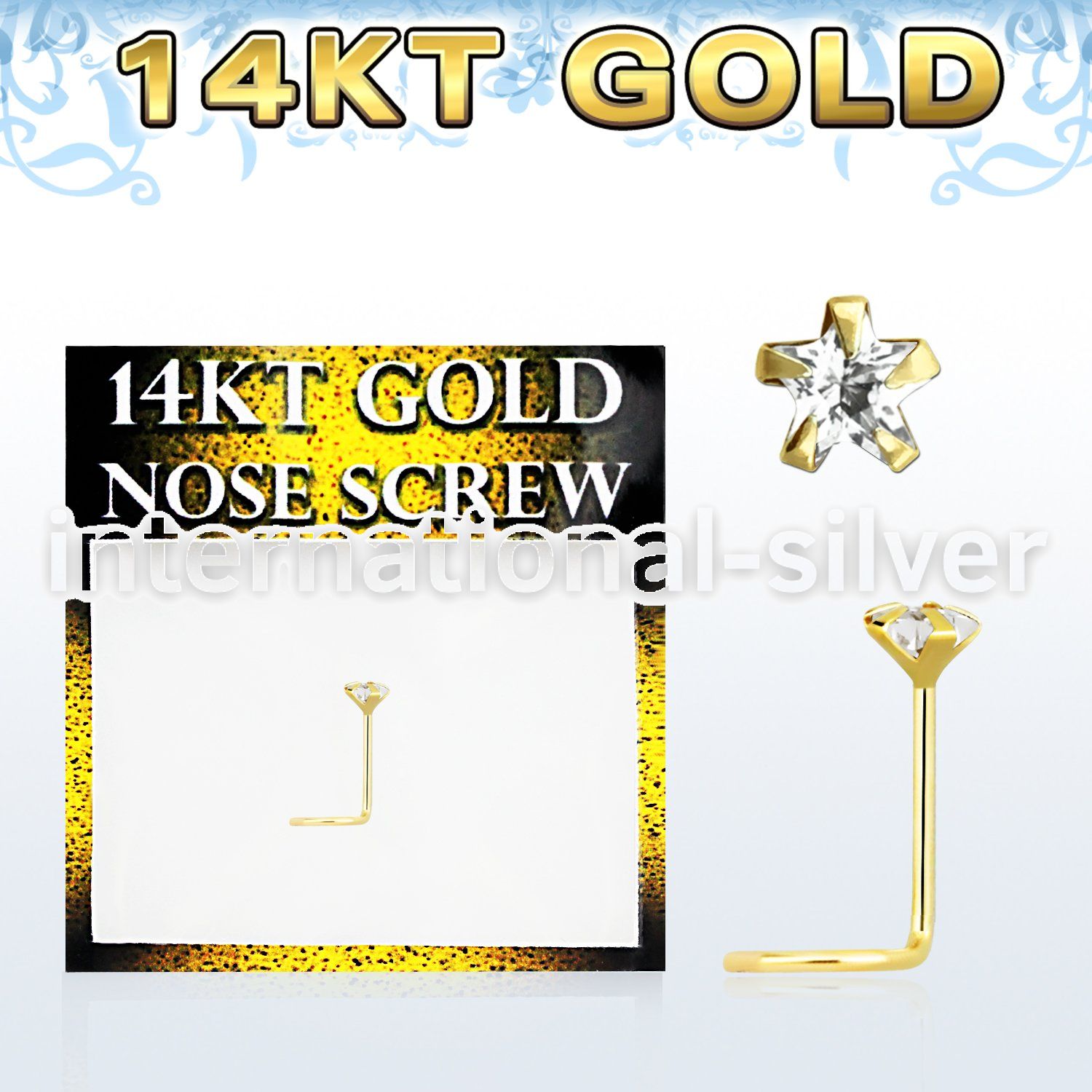 gszsm1 l shape nose studs gold nose