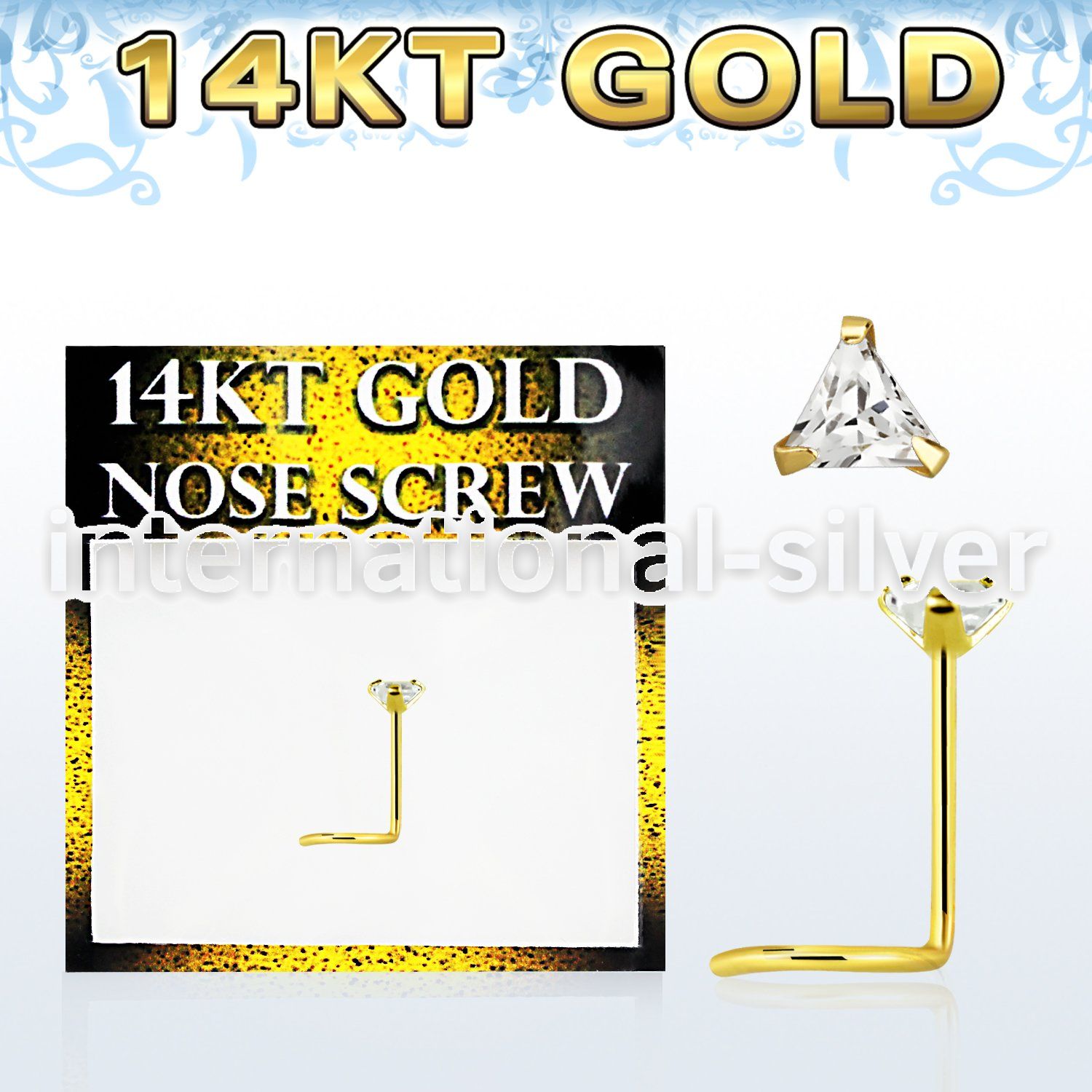 gsztm1 l shape nose studs gold nose