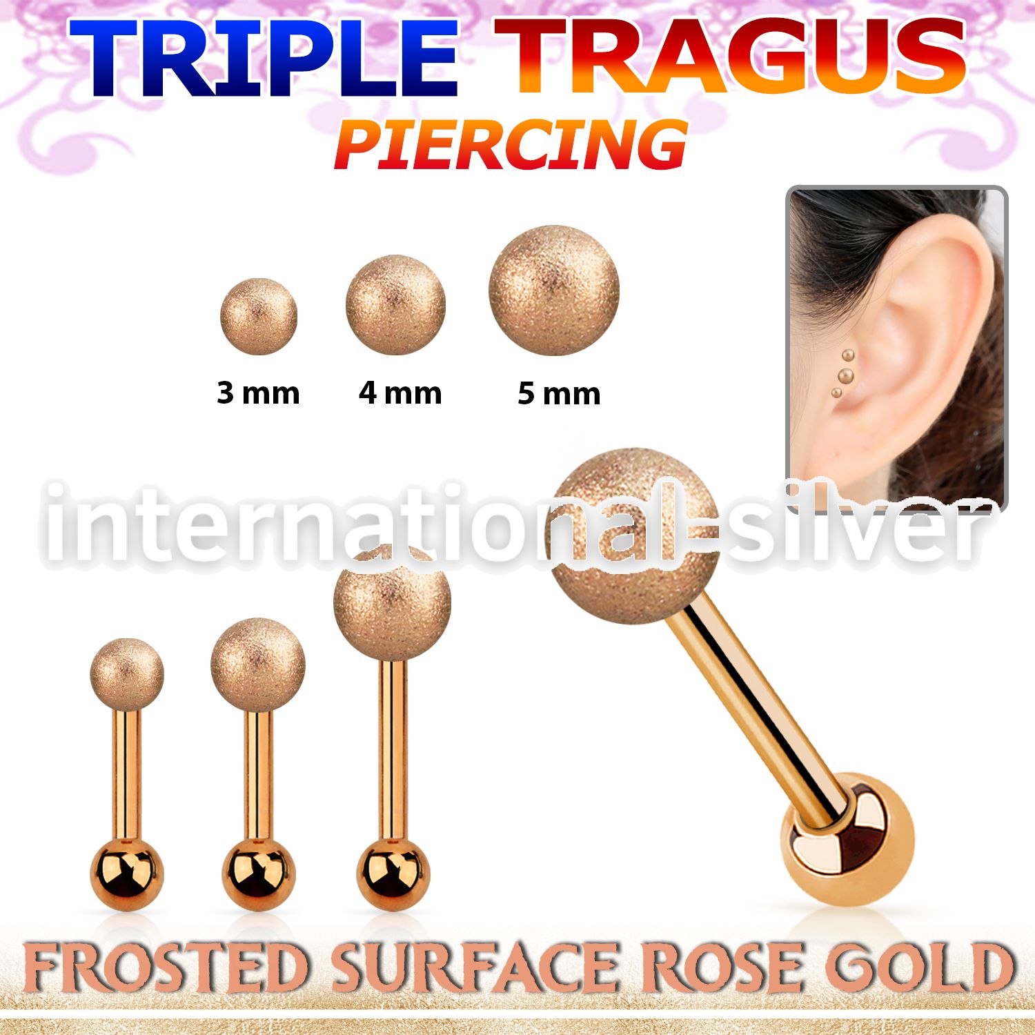 hexttifo straight barbells anodized surgical steel 316l tragus