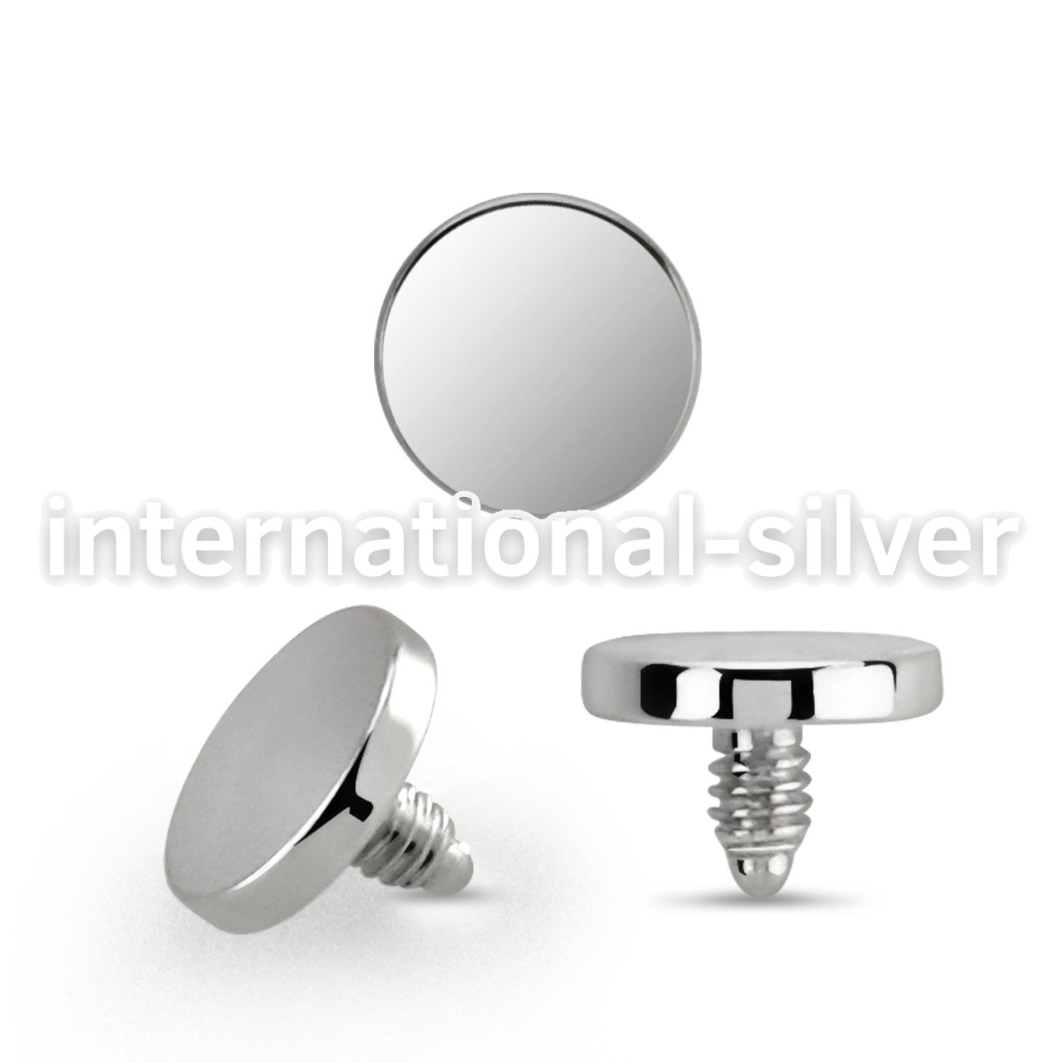 ie4 4mm flat disk shaped 316l steel dermal anchor top part